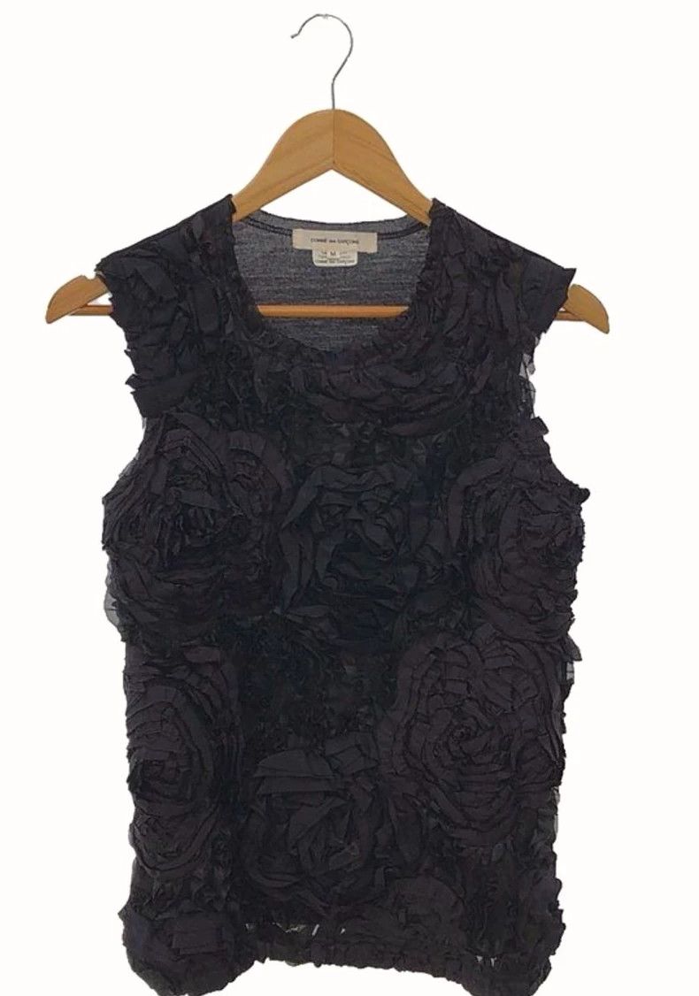 Comme des Garcons Comme Des Garcons Black three-dimensional rose flower vest Size M / US 6-8 / IT 42-44 - 1 Thumbnail