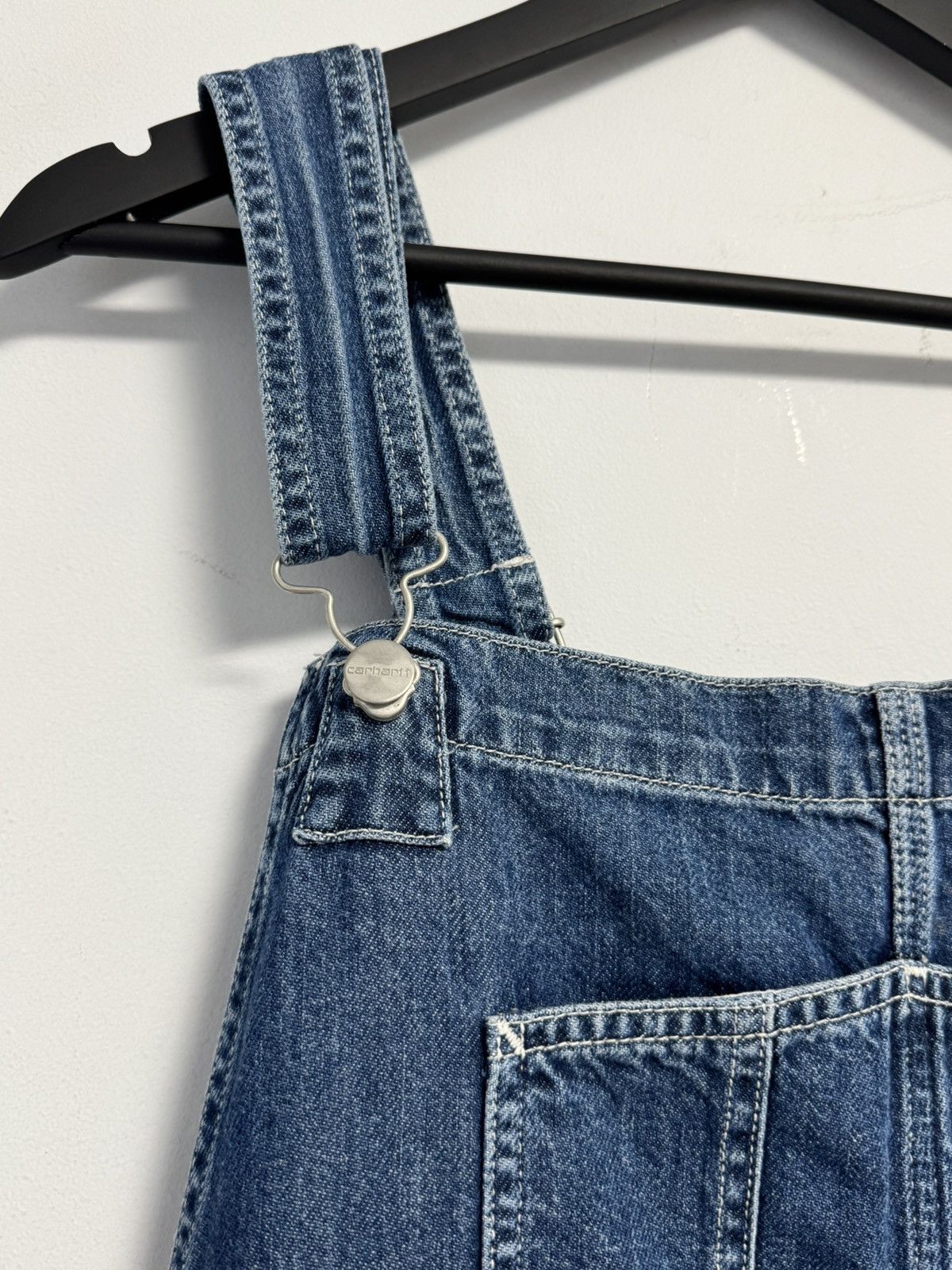 Carhartt Wip CARHARTT WIP W BIB OVERALL GALENA BLUE DARK STONE WASHED SZL Size 32" / US 10 / IT 46 - 5 Thumbnail