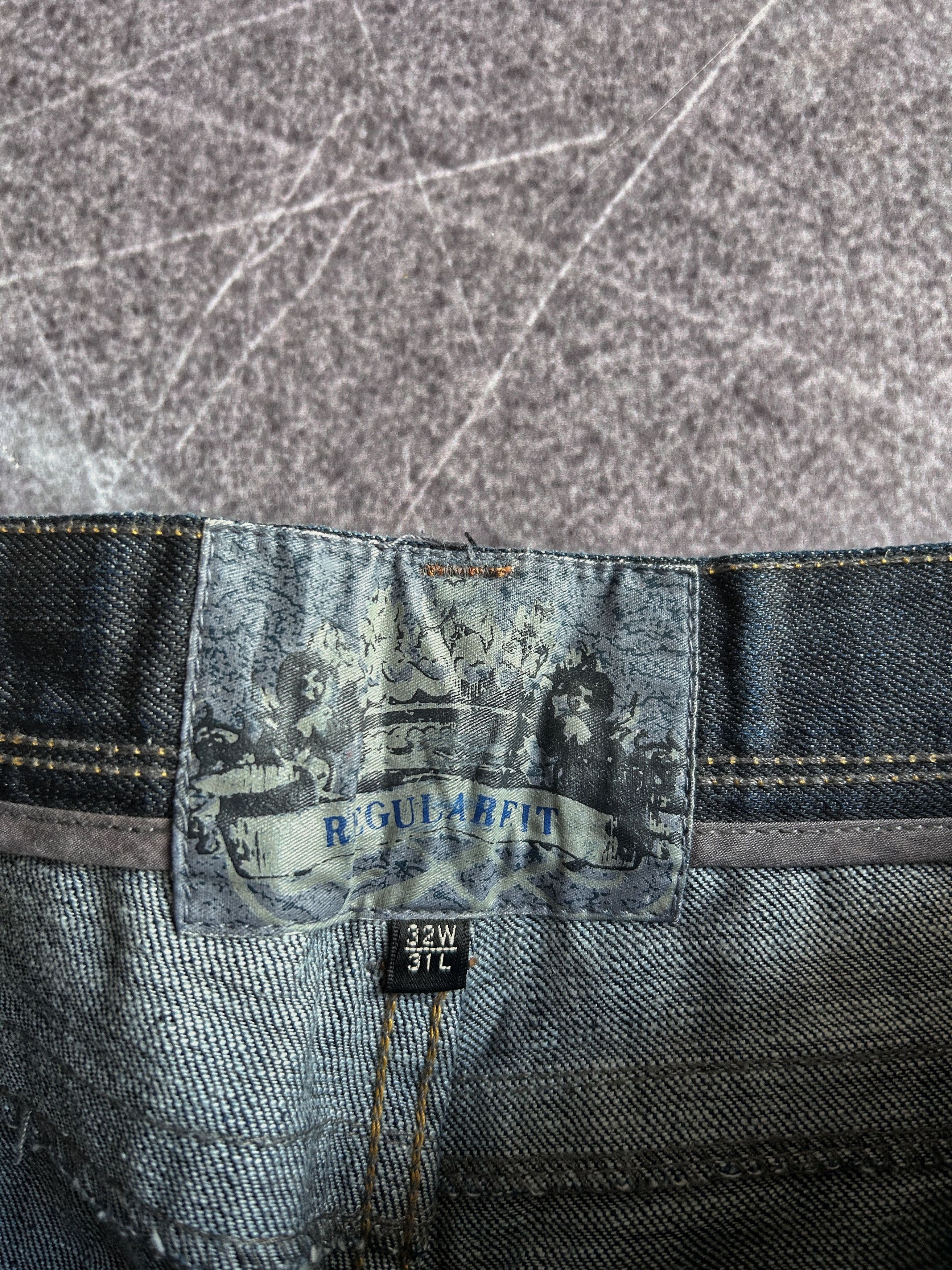 Vintage Y2K Wide Leg Denim Jeans Dark Wash Vintage Streetwear Style Size US 32 / EU 48 - 7 Thumbnail