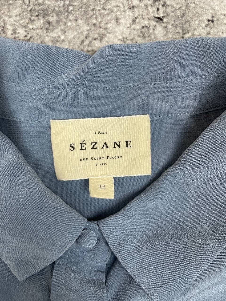 Sezane Sézane Women Blouse Shirt Blue Silk Button Up Long Sleeve Size M / US 6-8 / IT 42-44 - 5 Thumbnail