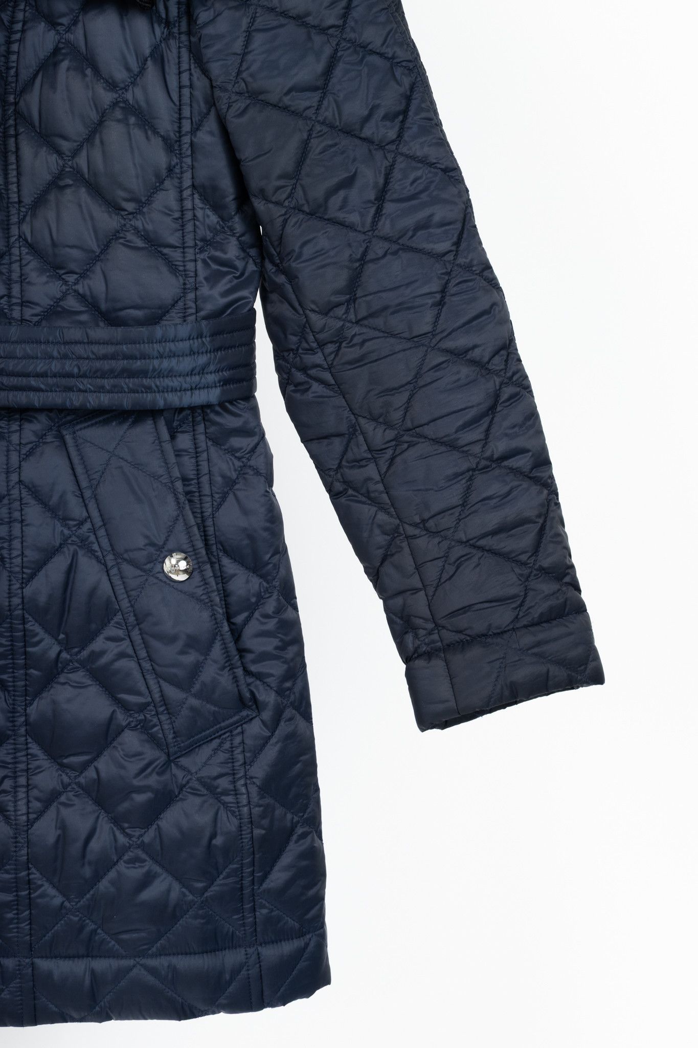 Burberry Burberry Baughton Navy Belted Hooded Quilted Coat Size M / US 6-8 / IT 42-44 - 7 Thumbnail