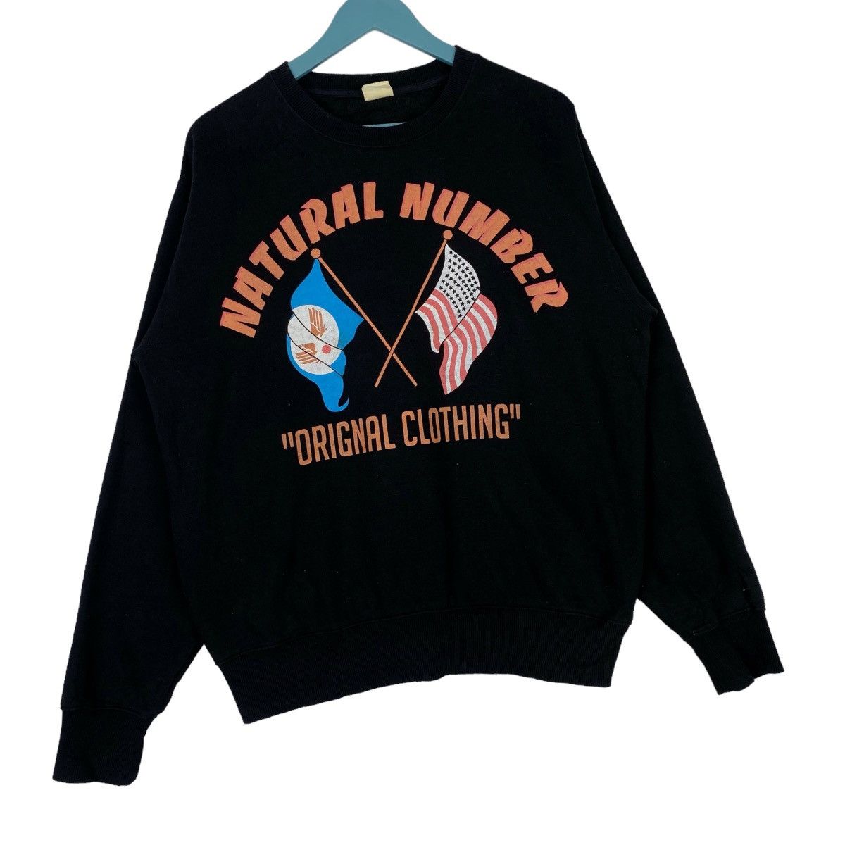 Designer × Vintage Natural Number Spellout Logo Sweatshirt Crewneck Pullover Size US L / EU 52-54 / 3 - 4 Thumbnail