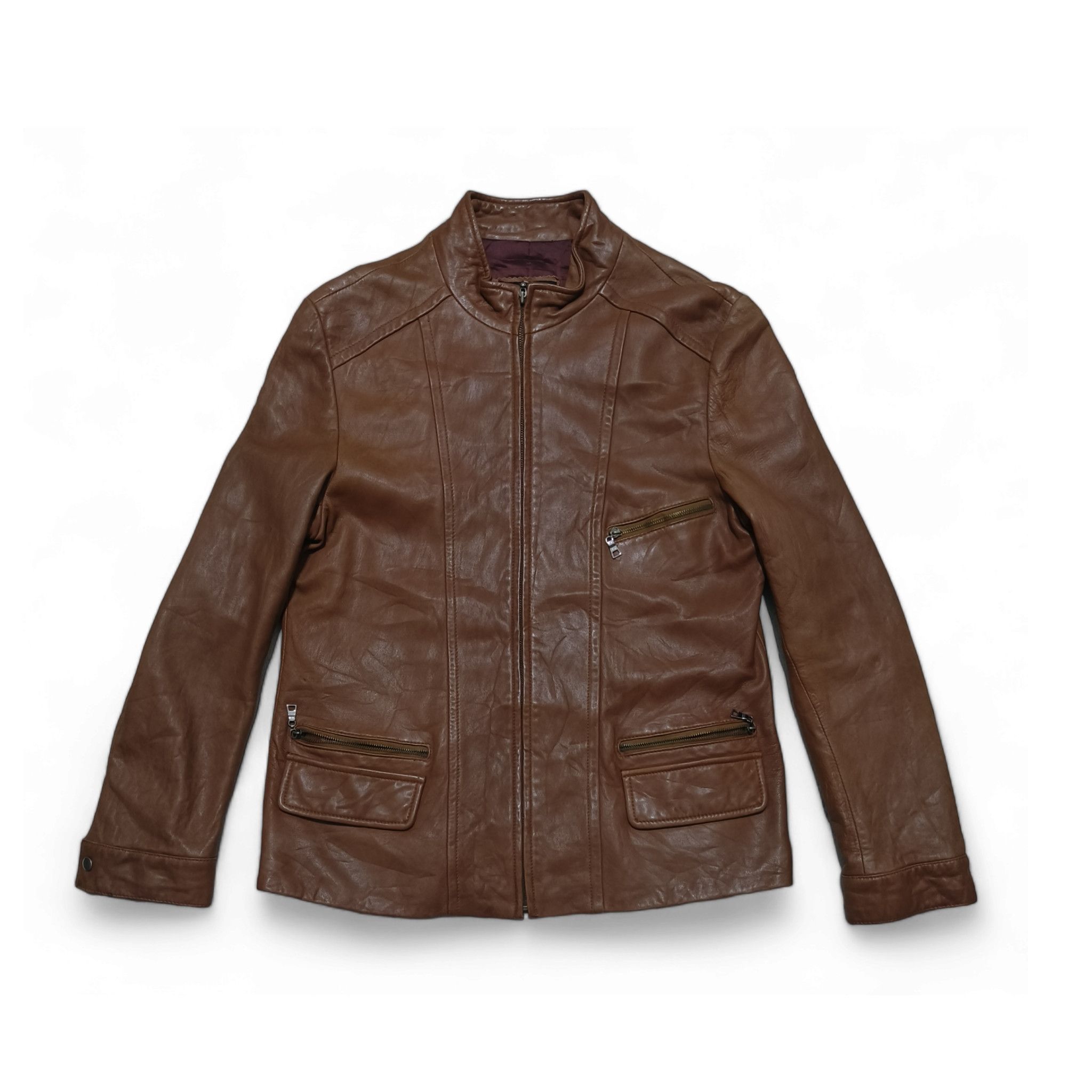 Vintage Y2K Women's TAEKYOUNG Sheepskin Brown Leather Jacket