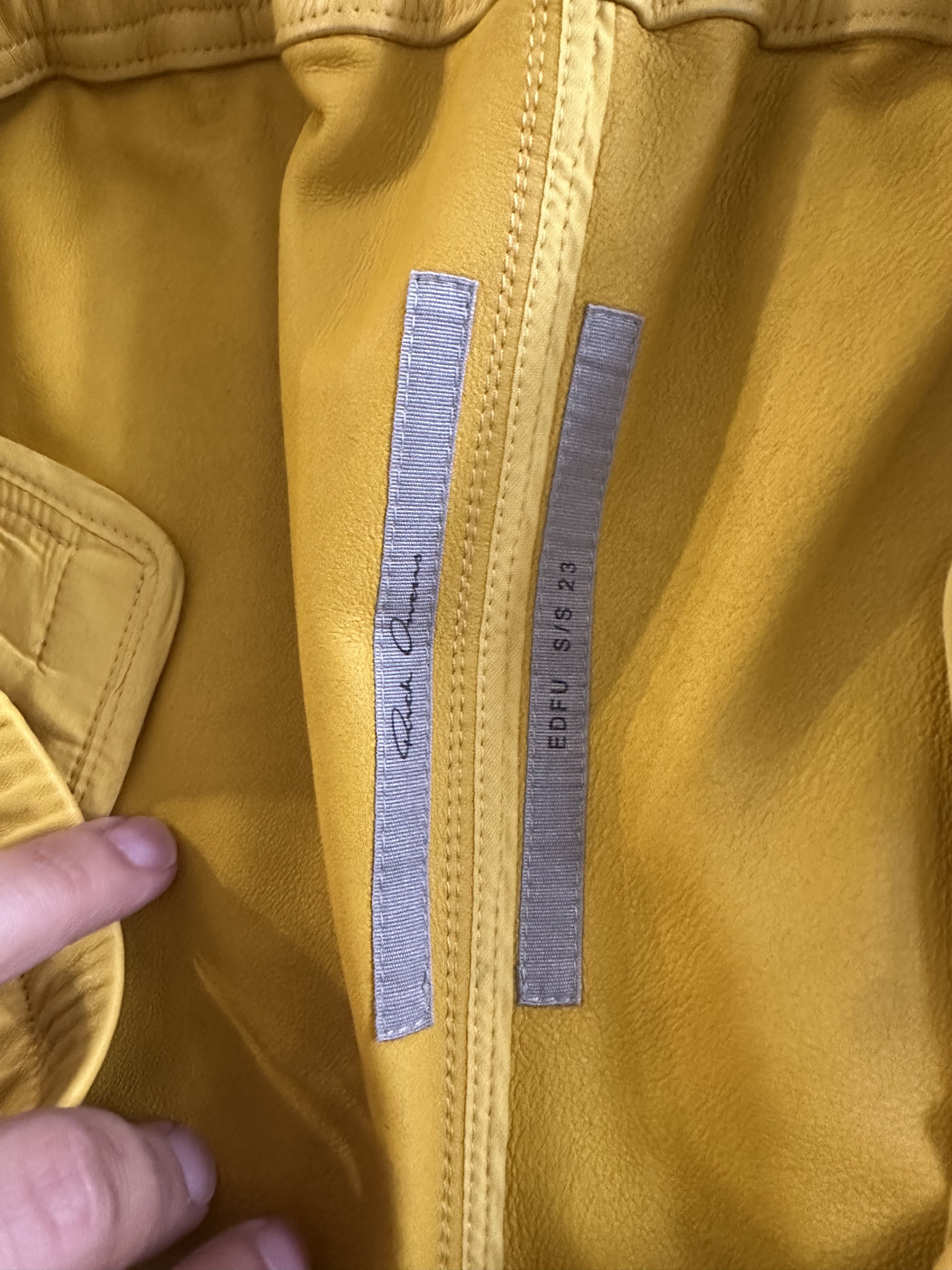Rick Owens Rick Owens Lemon Cargobela Leather Shorts Size US 38 / EU 54 - 3 Thumbnail