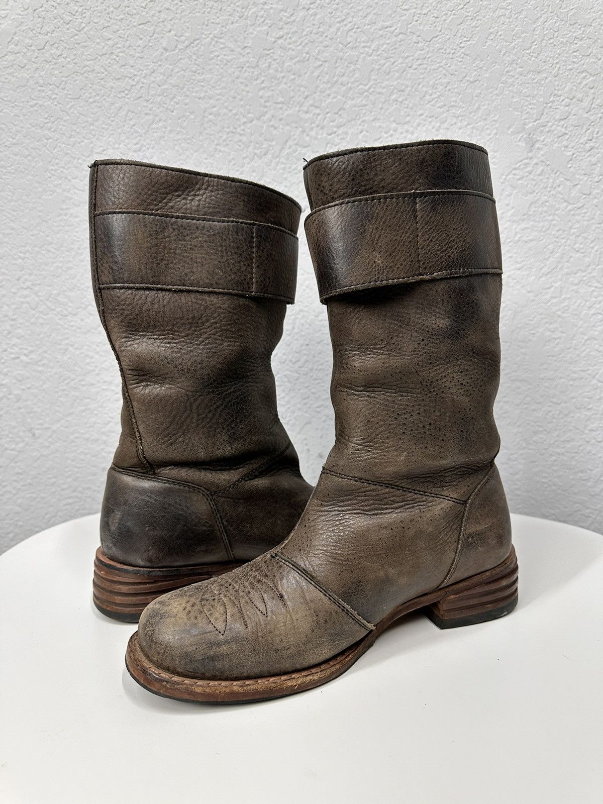 Pepe Jeans Vintage Leather Boots IfSixWasNine Guidi Style Margiela Vibe Size US 9 / IT 39 - 11 Thumbnail