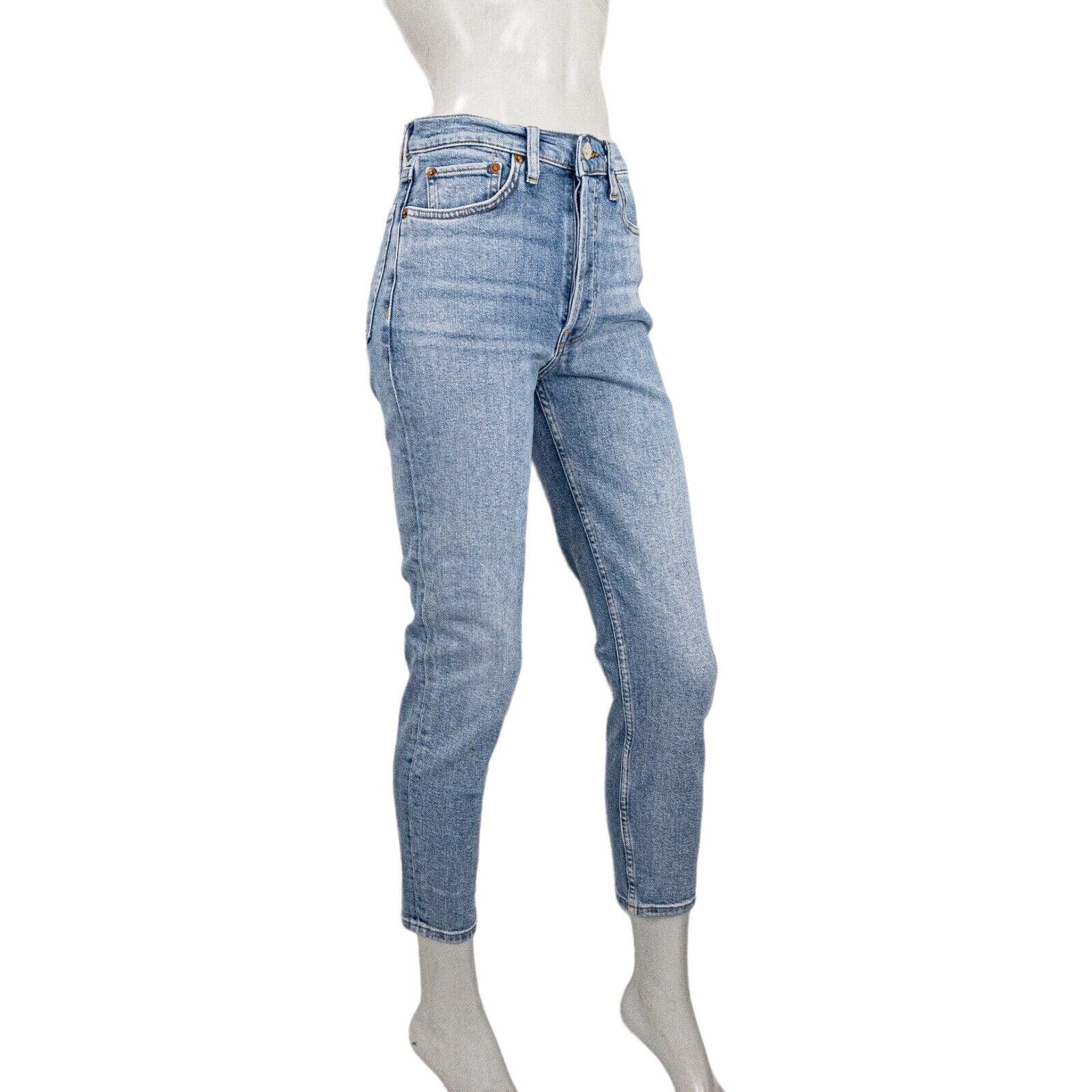 RE/DONE RE/DONE 90s High Rise Ankle Crop Denim Jeans Mid 90s blue Size 28" / US 6 / IT 42 - 4 Thumbnail