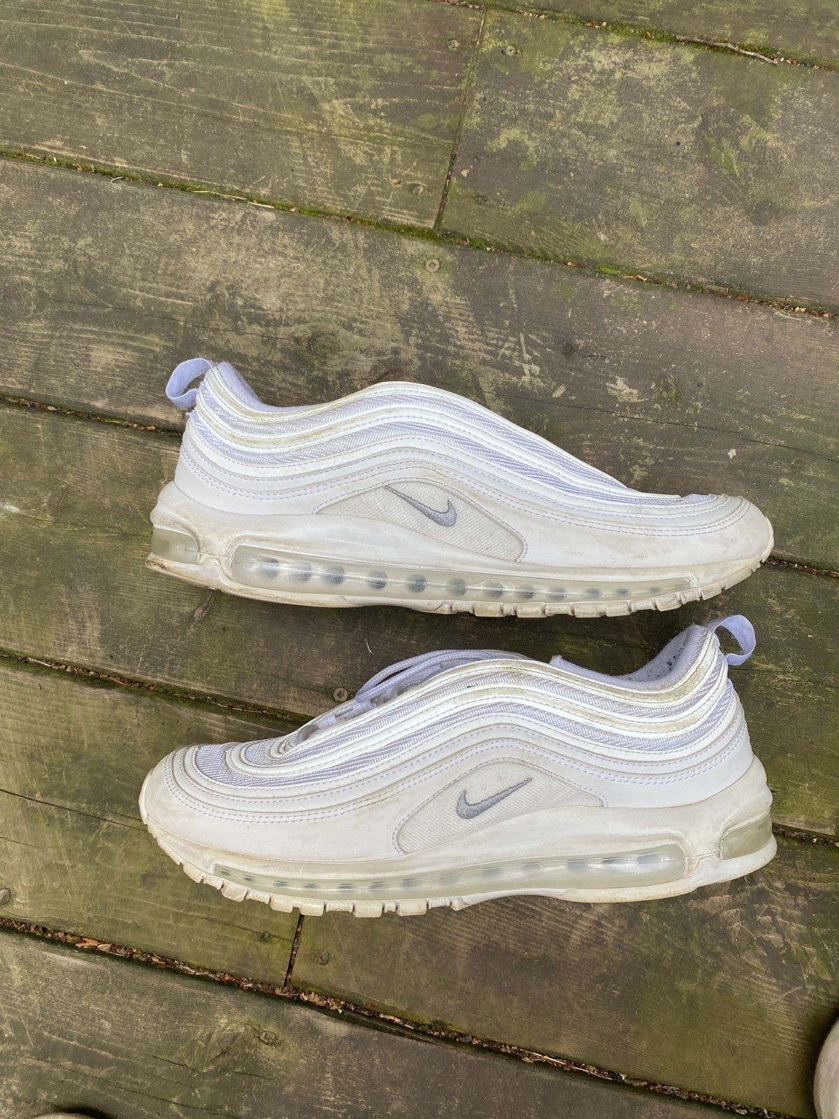 Nike Nike Air Max 97 Triple White Wolf Gray Running Shoes 921826 Size US 10.5 / EU 43-44 - 4 Thumbnail