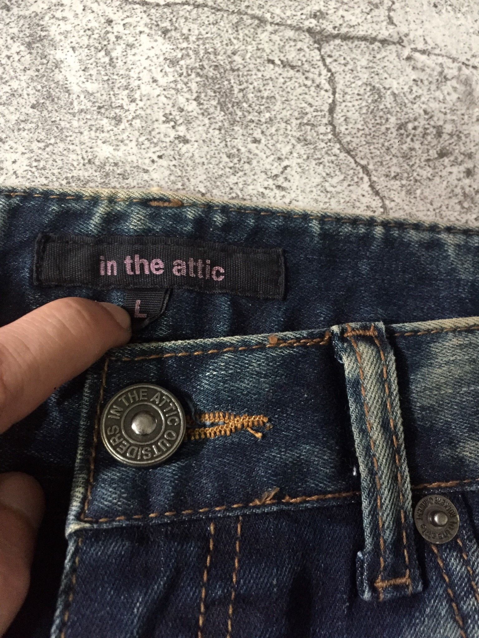 In The Attic In The Attic Mud Wash Whiskered Denim Pants Size US 33 - 3 Thumbnail