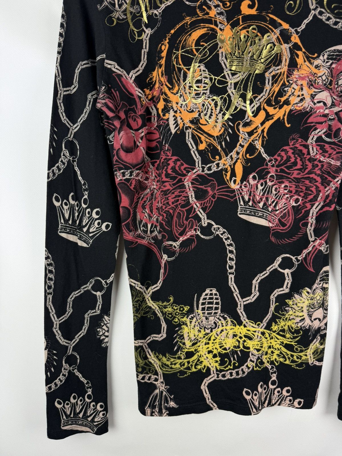 Christian Audigier Christian Audigier Y2K Overprinted Long Sleeve T Shirt Size L / US 10 / IT 46 - 21 Thumbnail