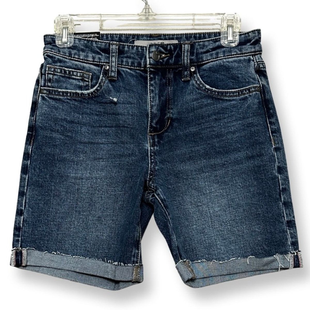 Joe's Joes Jeans Jean Shorts Cuffed Dark Whiskered Raw Hem 24 New Size 24" / US 00 / IT 34 - 1 Thumbnail