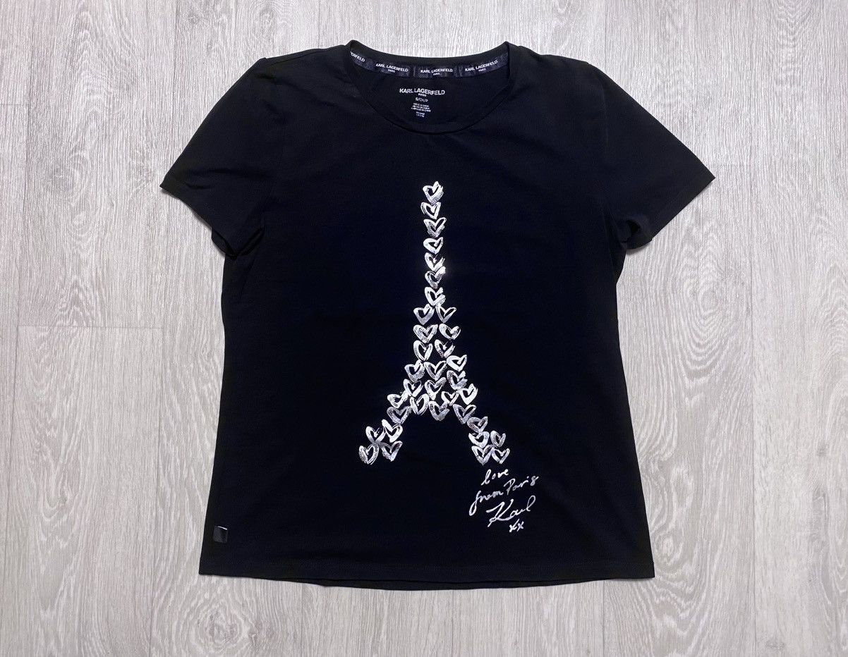 Karl Lagerfeld Women’s Karl Lagerfeld Eiffel Tower Love from Paris T-shirt Size S / US 4 / IT 40 - 2 Thumbnail