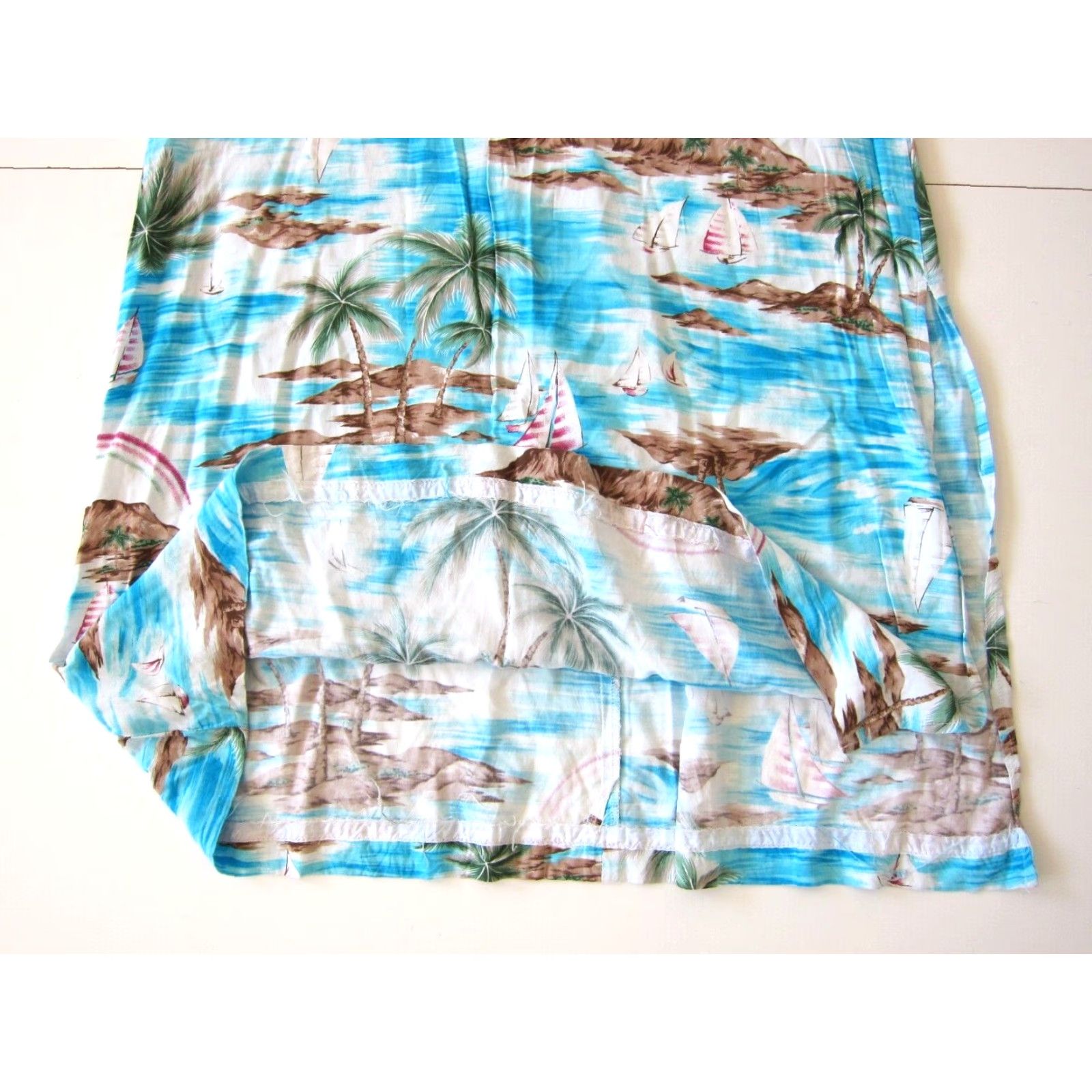 Evan Picone VINTAGE Evan-Picone Maxi Dress Tank Floral Hawaiian Blue Rayon 10 Women's Size L / US 10 / IT 46 - 7 Thumbnail