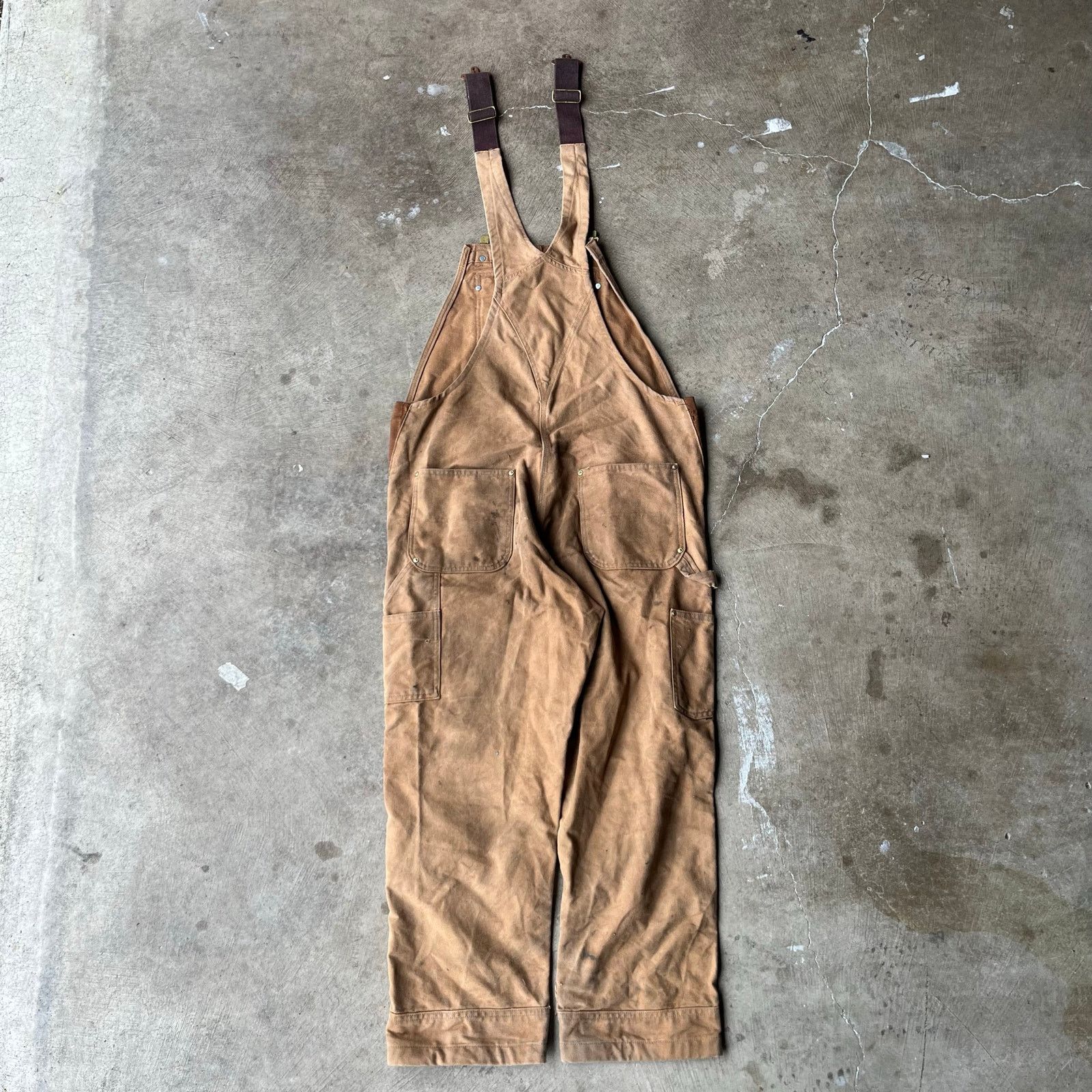 Vintage VINTAGE CARHARTT OVERALL BIBS TAN 36X30 CARPENTER Size US 36 / EU 52 - 2 Thumbnail