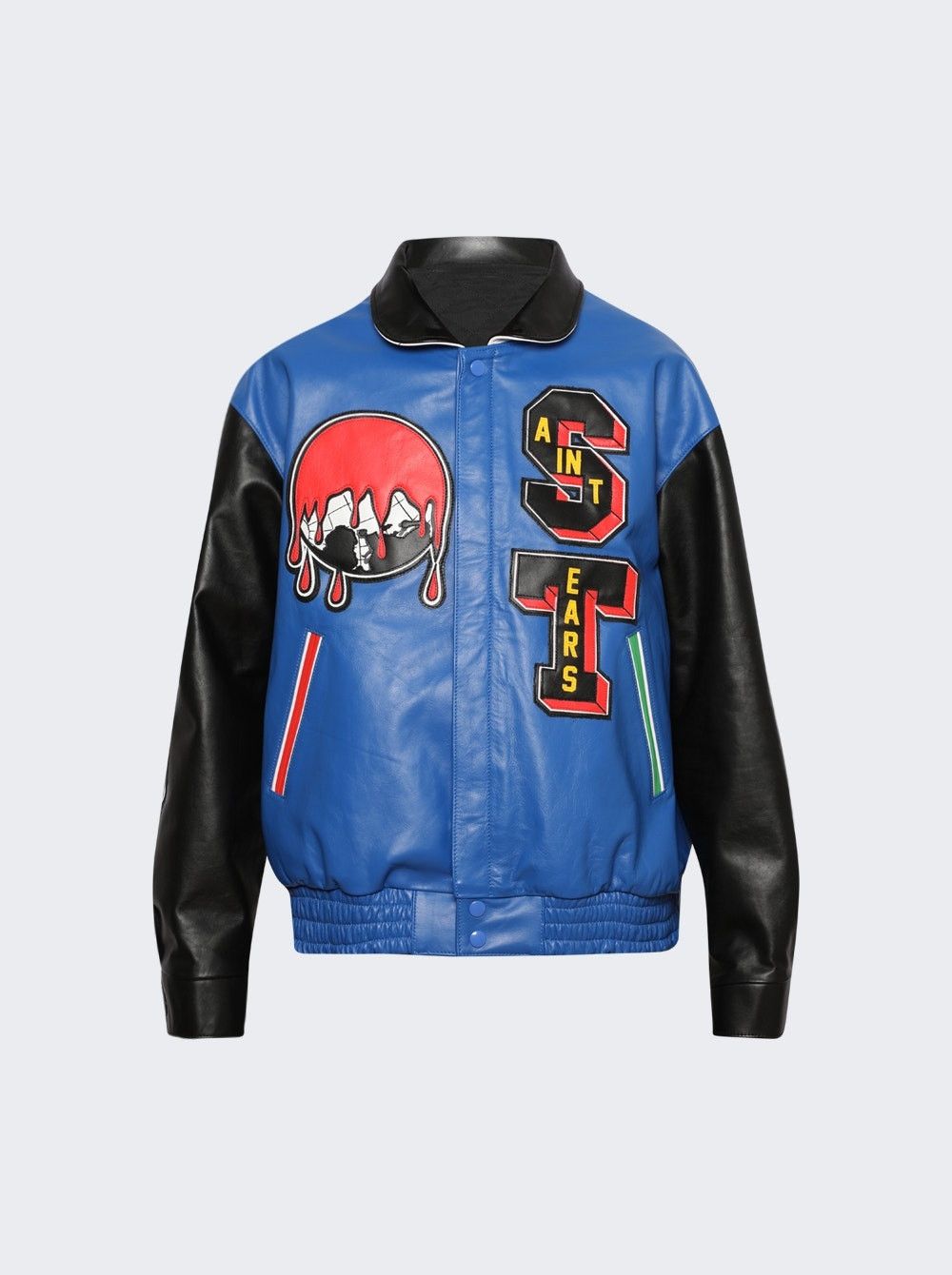 DENIM TEARS × Saint Michael o1mle0326 Grail Varsity Jacket in Blue Size US XXS / EU 40 - 1 Thumbnail