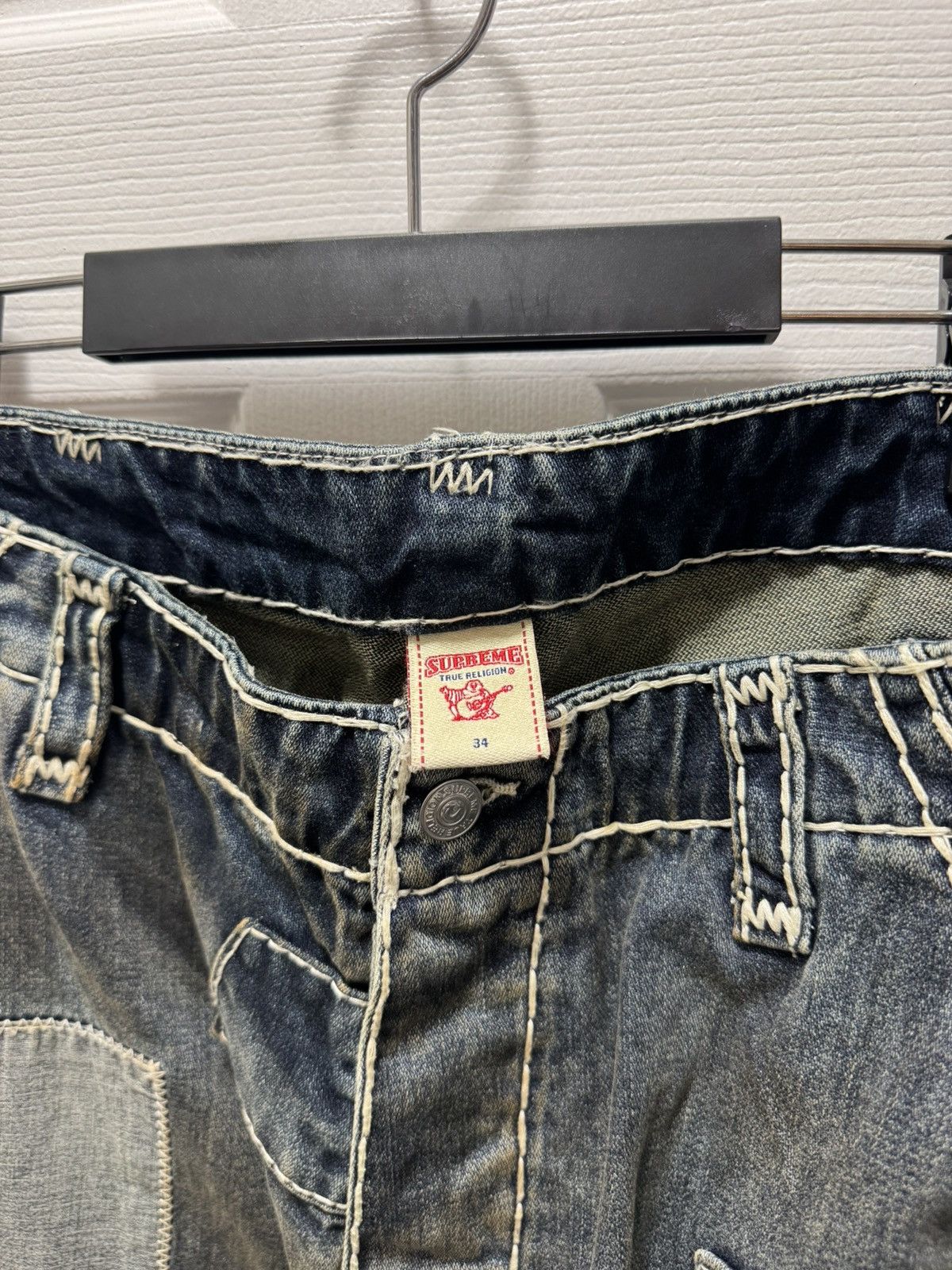 Supreme × True Religion Supreme True Religion Cargo Patchwork Denim Pants Size US 34 / EU 50 - 3 Thumbnail