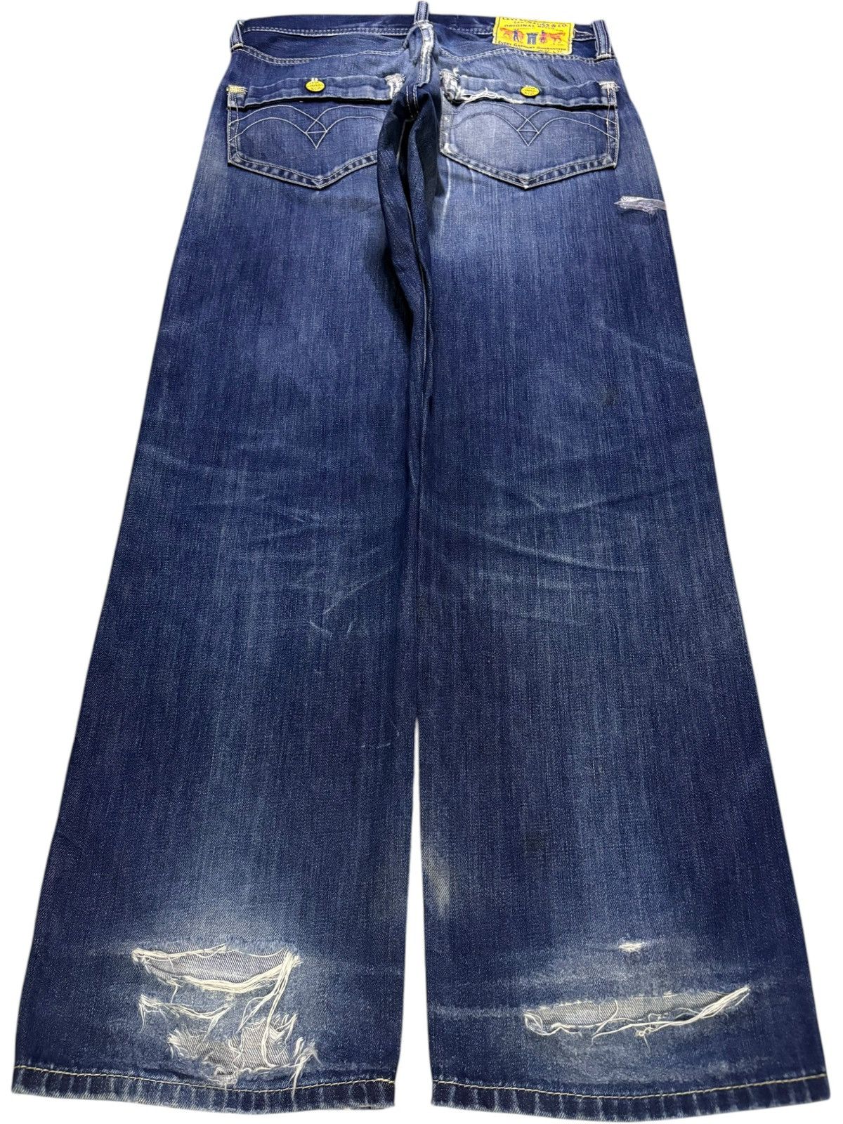 LVC × Levi's × Levi's Vintage Clothing Vintage 90s Levis 503 Mud Distressed Ripped Loose Baggy Jean Size US 33 - 2 Thumbnail