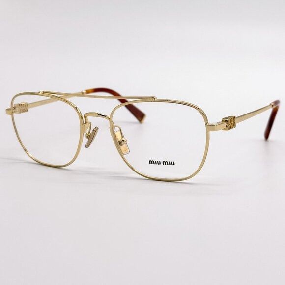 Miu Miu NEW MIU MIU EYEGLASSES MU51WV 5AK1O1 GOLD WOMEN MU 51WV SMU Size ONE SIZE - 2 Thumbnail