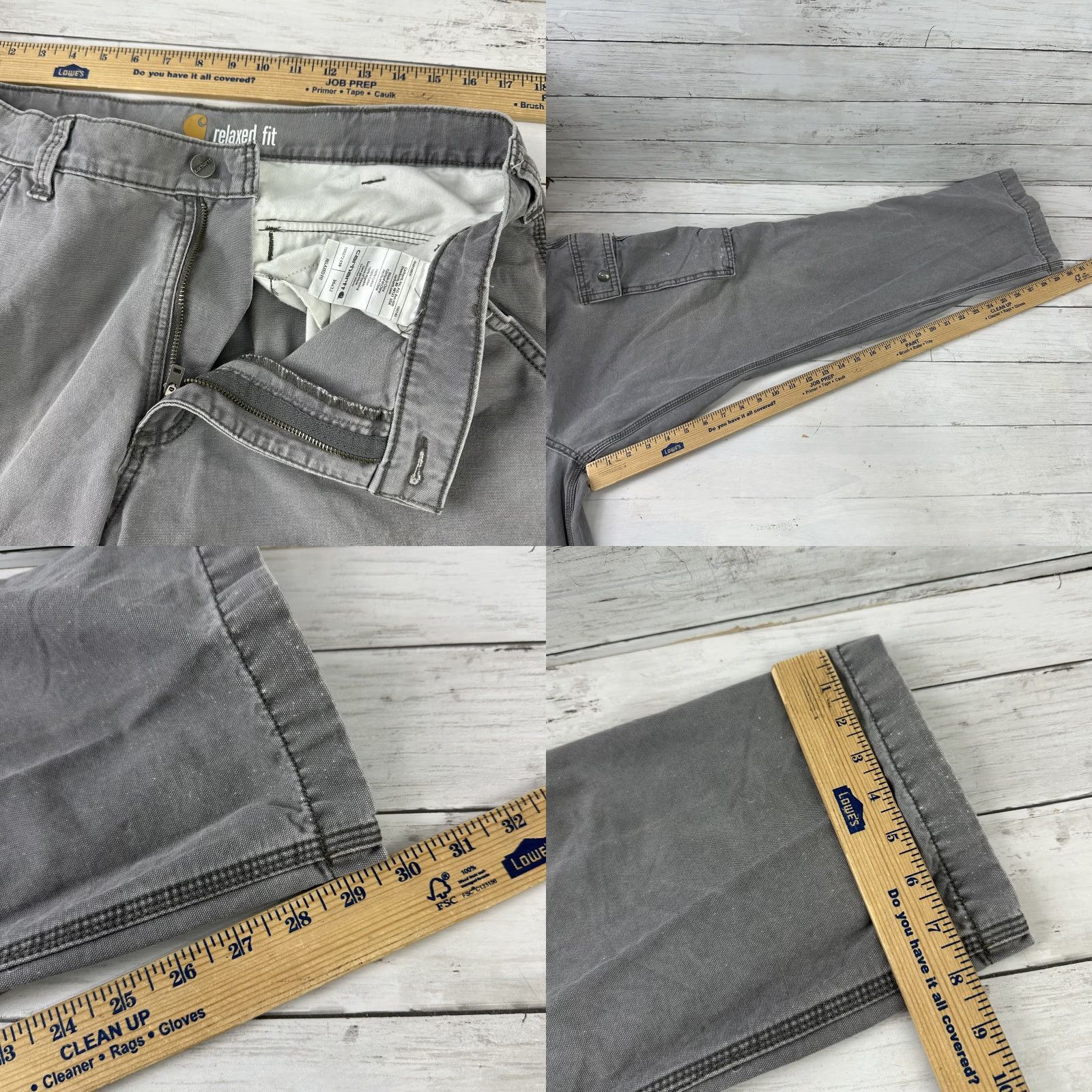 Carhartt Carhartt Cargo Pants Mens 36x32 Gray Workwear Casual Relaxed Fit Grunge Utility Pockets Solid Cotton Canvas Jeans Pants Mens Size US 36 / EU 52 - 9 Thumbnail