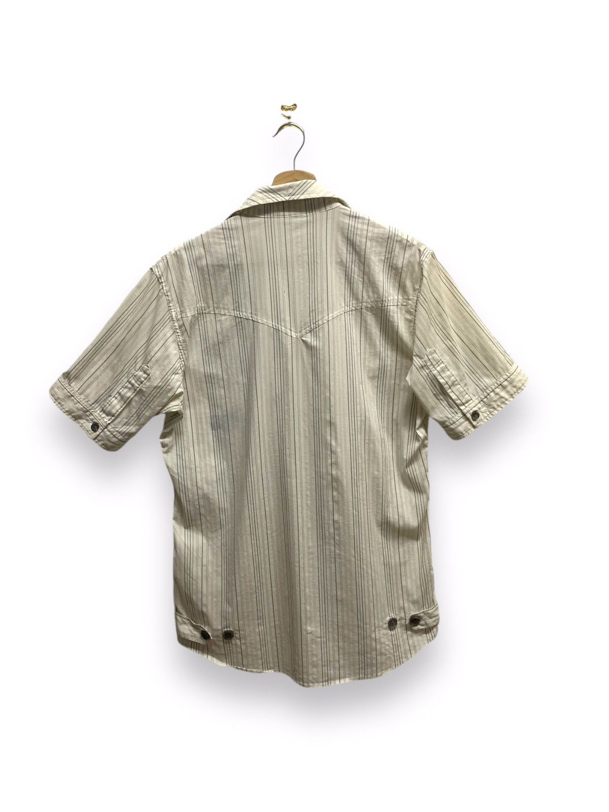 Japanese Brand Vintage PPFM Japanese Brand Stripe Zip-Up Short Sleeve Shirt Size US M / EU 48-50 / 2 - 6 Thumbnail