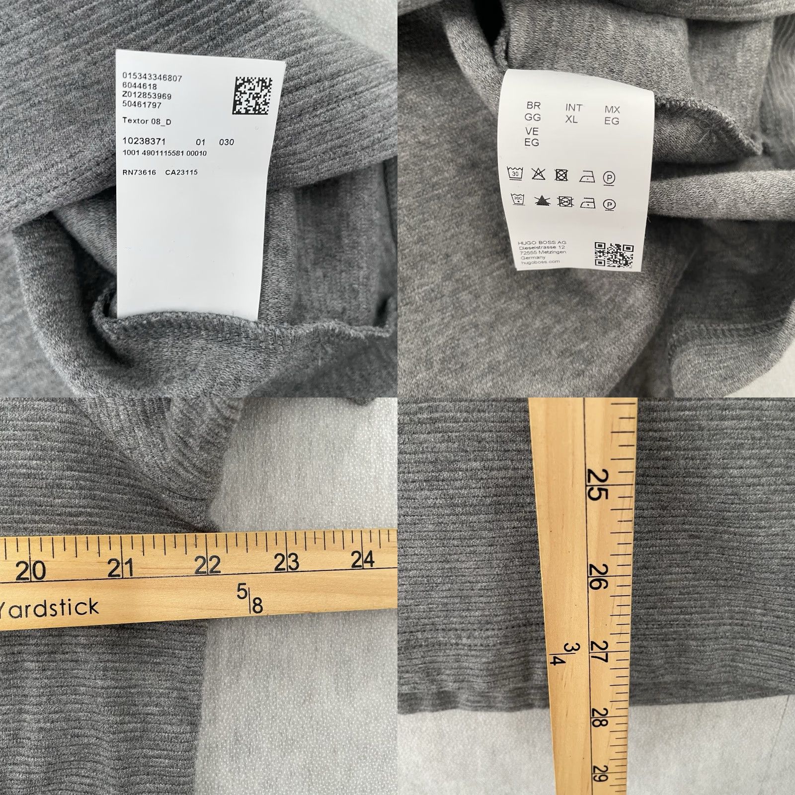 Hugo Boss VINTAGE Hugo Boss Pullover Sweater Adult XL Long Sleeve Solid Gray Logo 1/4 Zip Casual Mens Size US XL / EU 56 / 4 - 8 Thumbnail