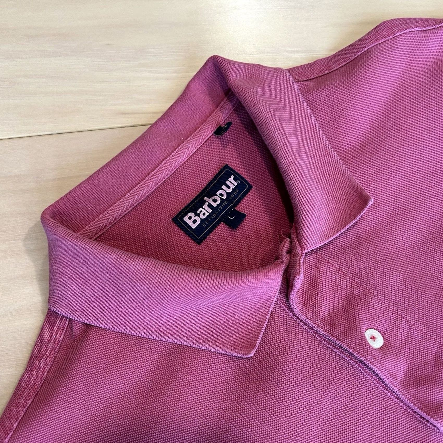 Barbour Barbour Polo Shirt Short Sleeve Men L Dark Pinkish Type Cotton Knit Solid Barbour Jersey Knit Polo Short Sleeve Men’s Large Size US L / EU 52-54 / 3 - 4 Thumbnail