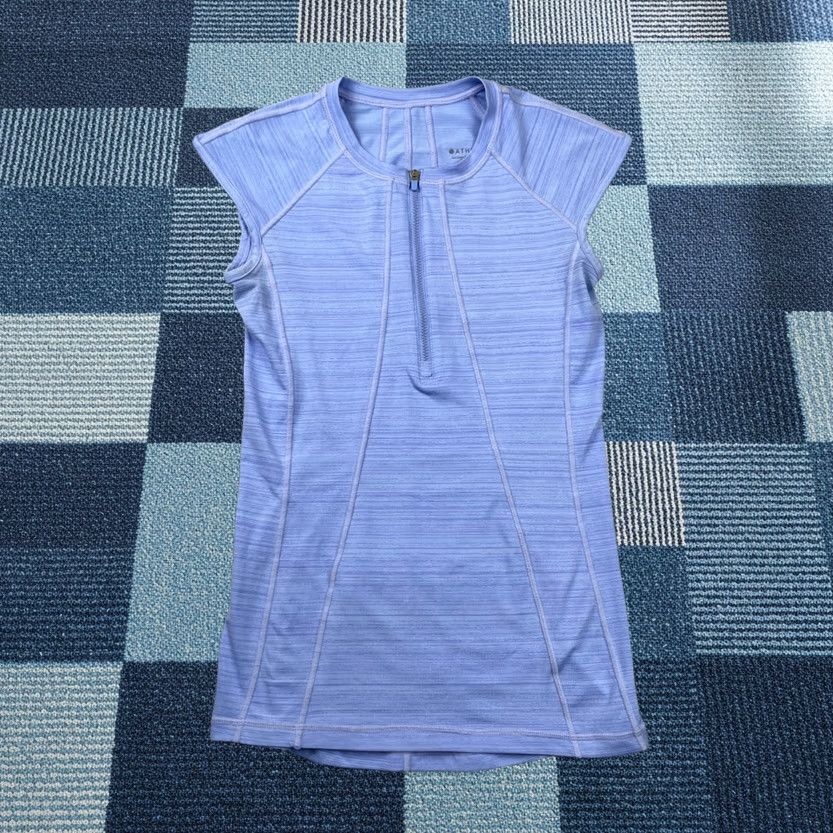 Athleta Athleta Top Womens 2XS Blue 1/4 Zip Cycling Pullover Sleeveless Jersey Pocket Size XXS / US 00 / IT 34 - 1 Thumbnail