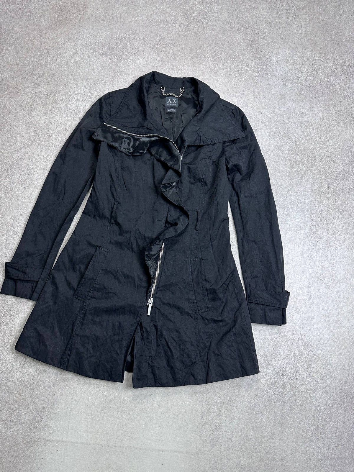Armani Vintage Armani Exchange Woman's Grunge Trench Jacket XS Size XS / US 0-2 / IT 36-38 - 2 Thumbnail