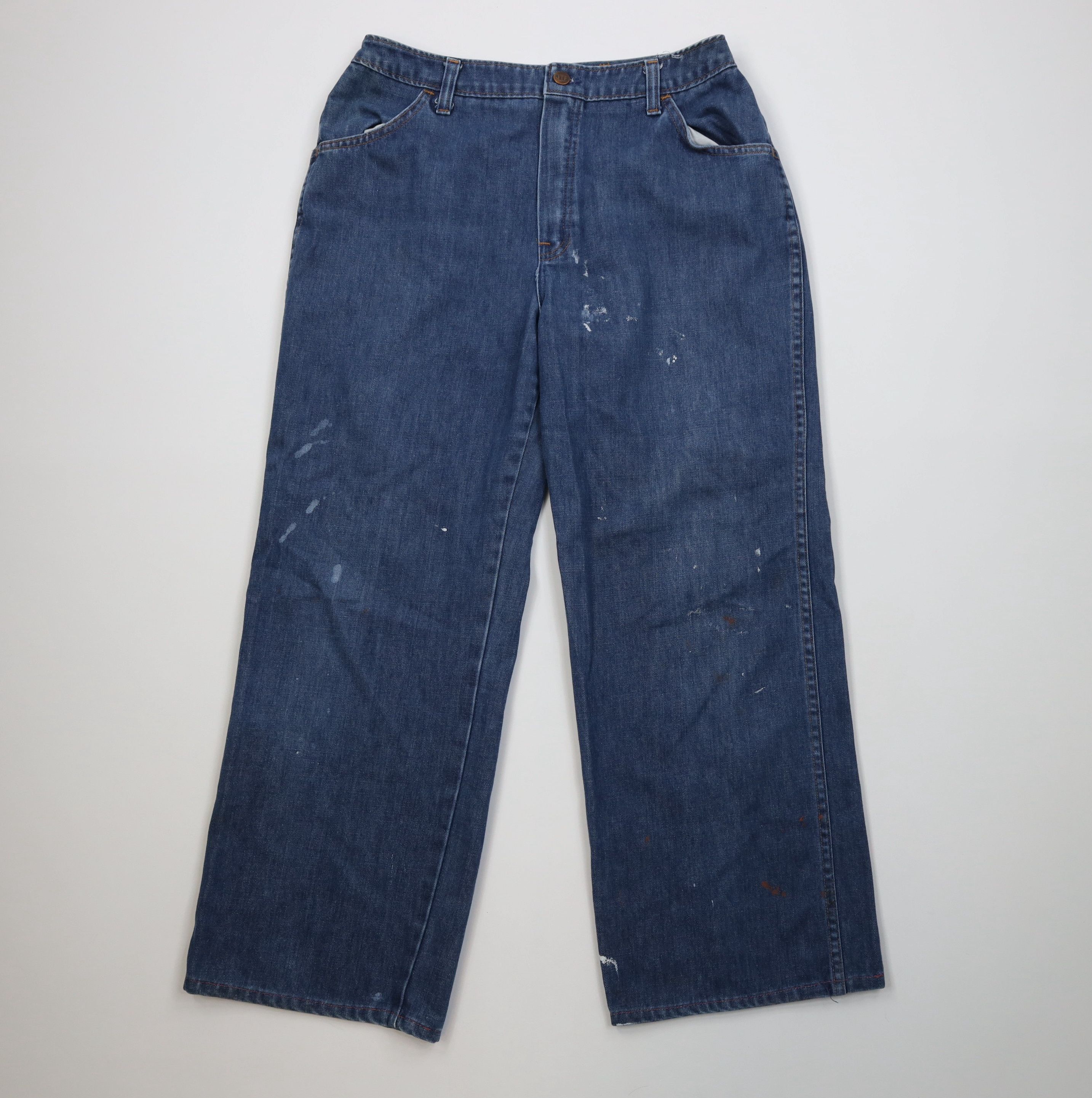 Vintage Vintage 70s Streetwear Baggy Wide Leg Denim Jeans Blue USA Size US 30 / EU 46 - 1 Thumbnail