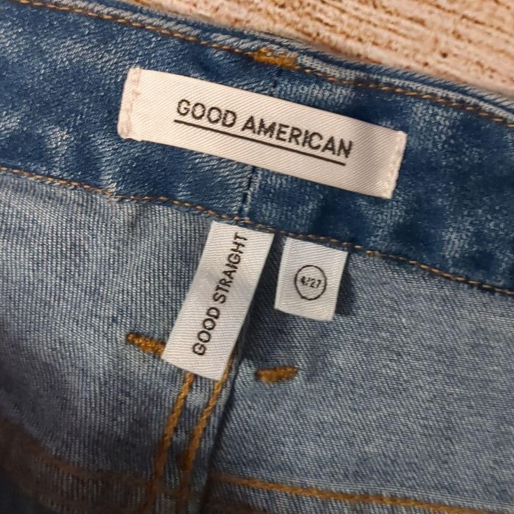Good American Good American distressed good straight jeans size 4/27 Size 27" / US 4 / IT 40 - 2 Thumbnail