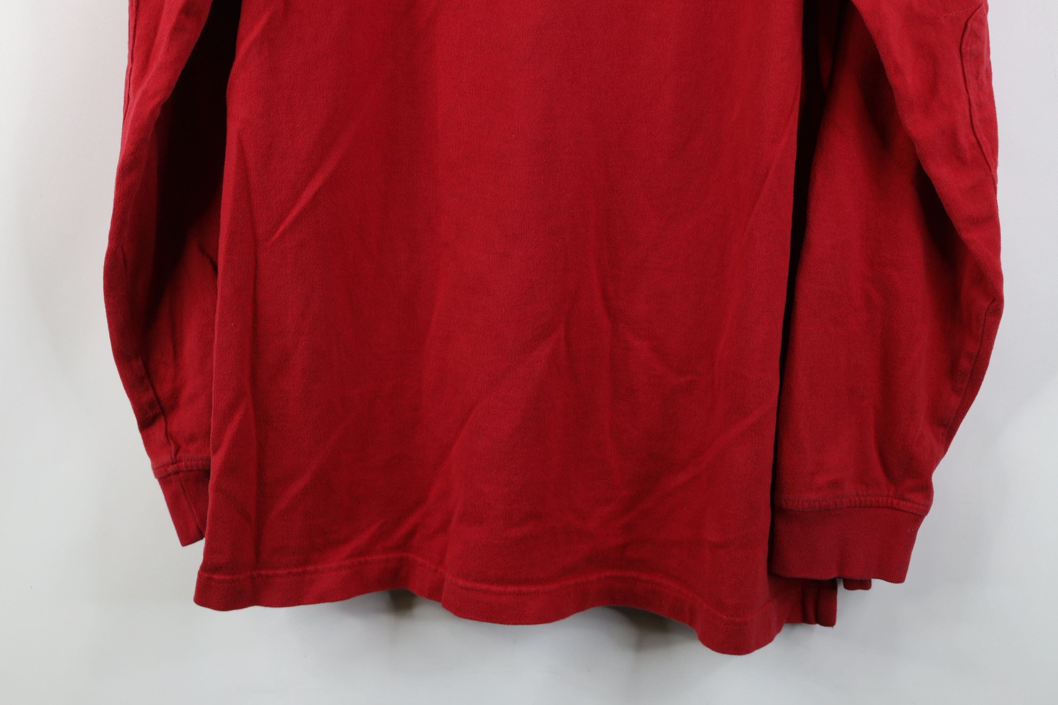 L.L. Bean Vintage LL Bean Heavy Elbow Patch Long Sleeve Rugby Polo Red Size US L / EU 52-54 / 3 - 13 Thumbnail