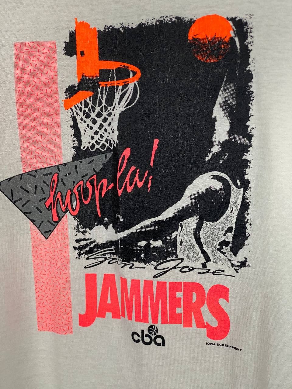 NBA × Vintage Vintage Rare CBA San Jose Jammers 1991 Basketball T Shirt Size US L / EU 52-54 / 3 - 4 Thumbnail