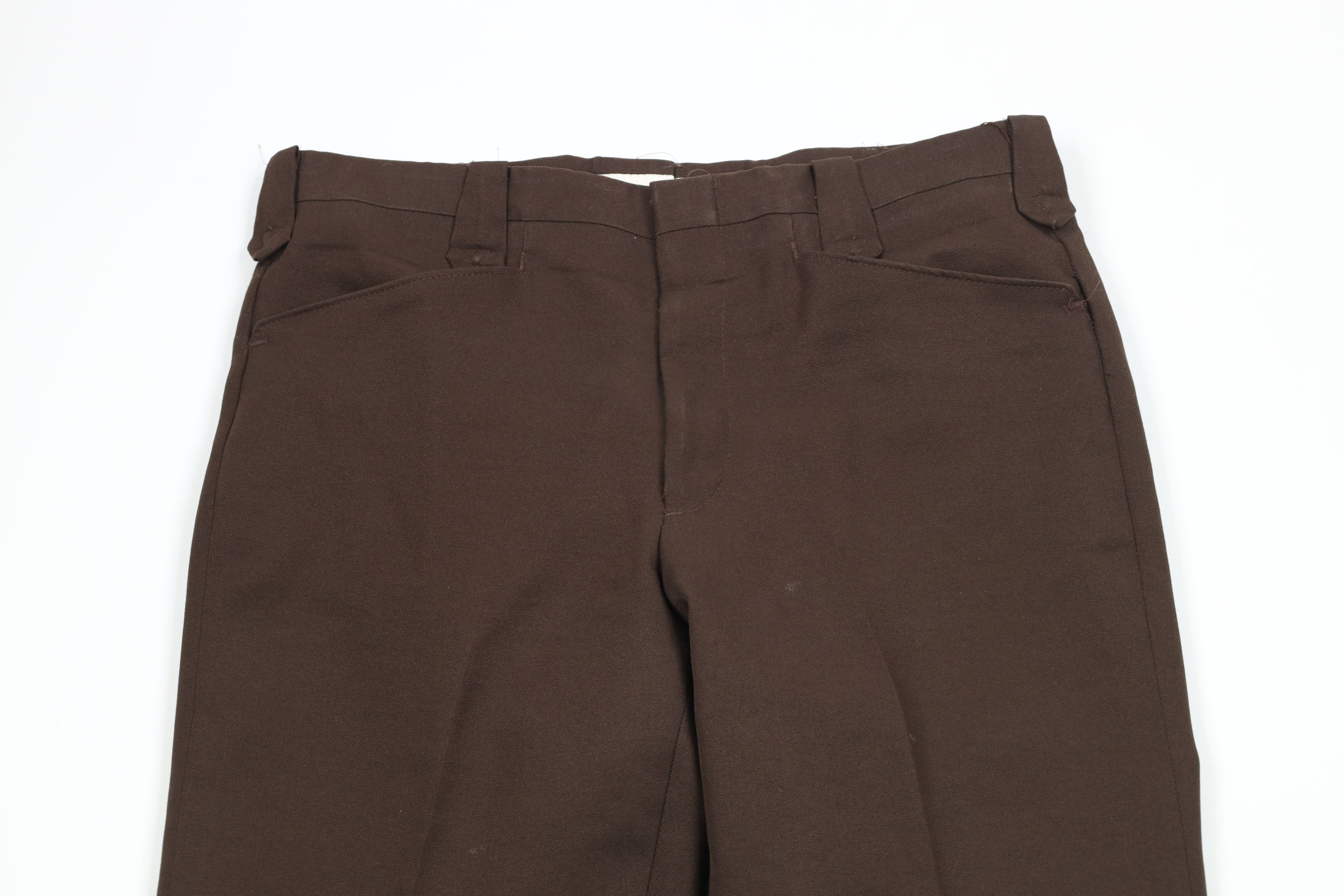 Vintage Vintage 70s Streetwear Flared Wide Leg Chino Pants Brown USA Size US 34 / EU 50 - 2 Thumbnail