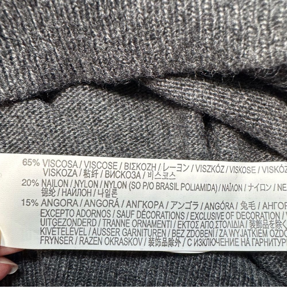 Zara NWT New Zara Knit Grey With Black Lace Angora Blend Sweater Size M / US 6-8 / IT 42-44 - 6 Thumbnail
