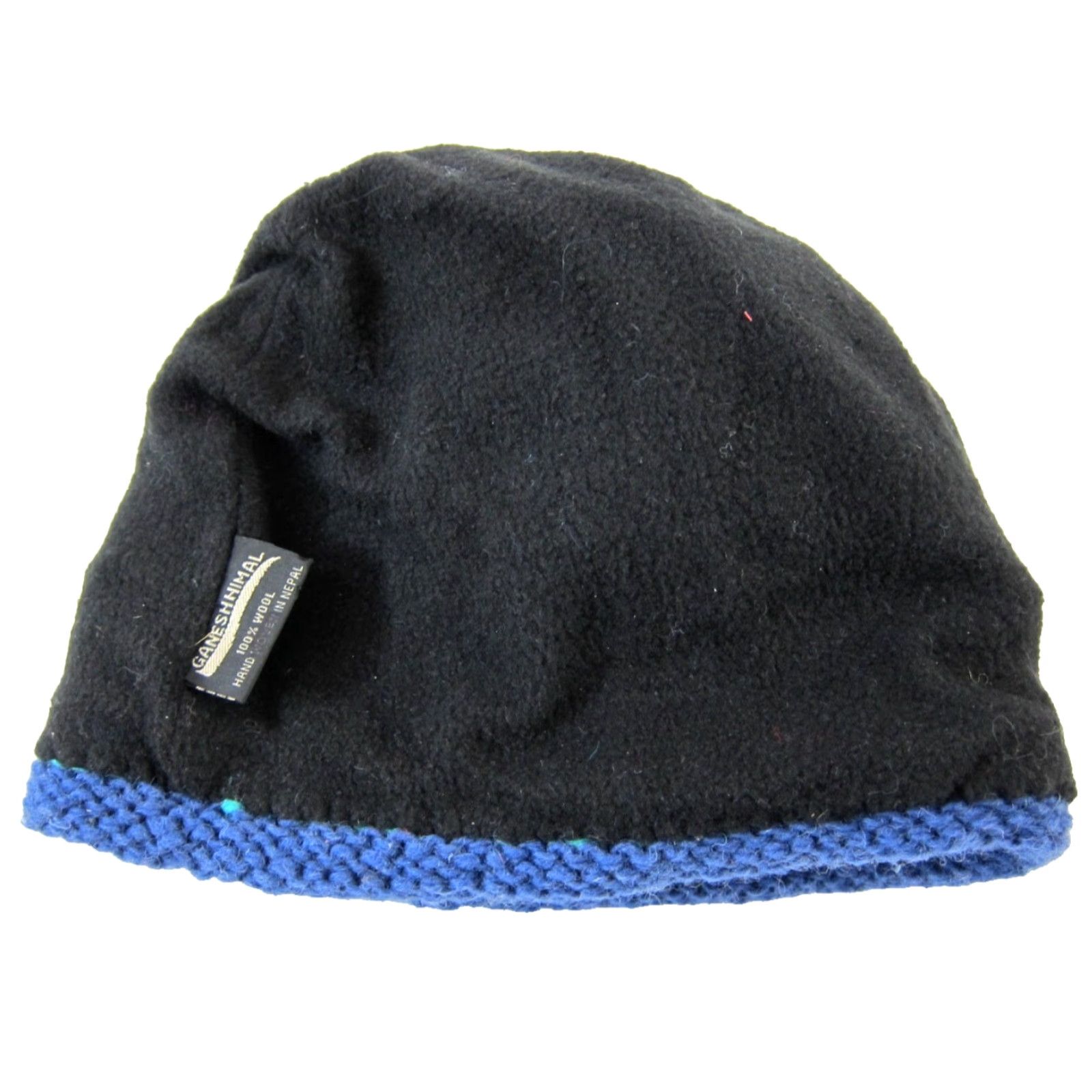 Vintage Ganesh Himal Beanie Hat OS Knit Blue 100% Wool Fleece Lined Pom Pom One Size Womens Size ONE SIZE - 3 Thumbnail