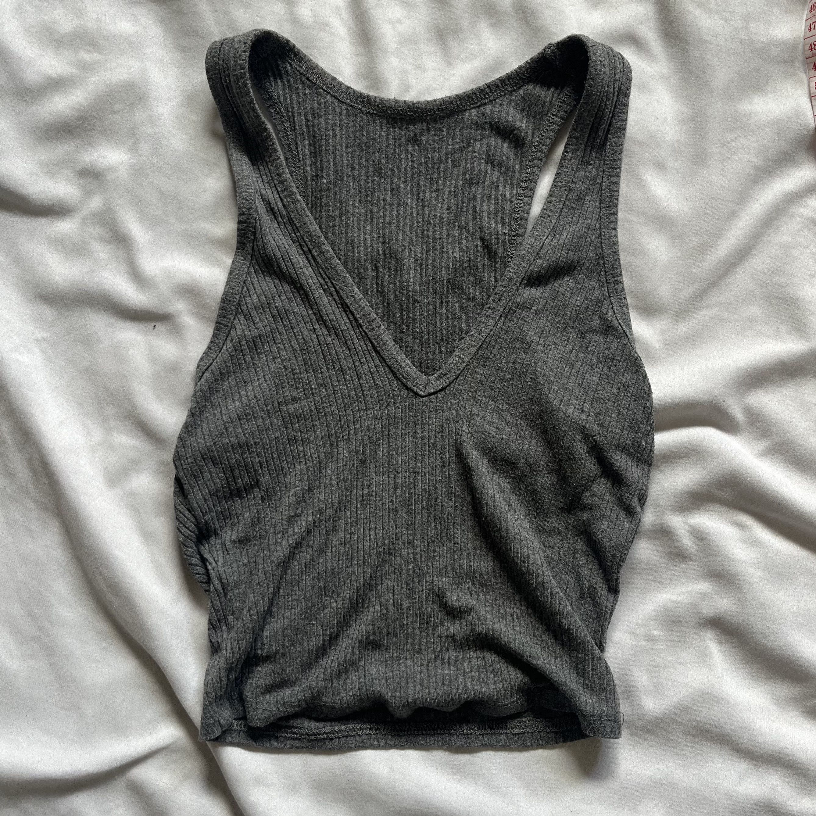 Other Gray Ribbed Crop/Tank Top Size XS / US 0-2 / IT 36-38 - 1 Thumbnail