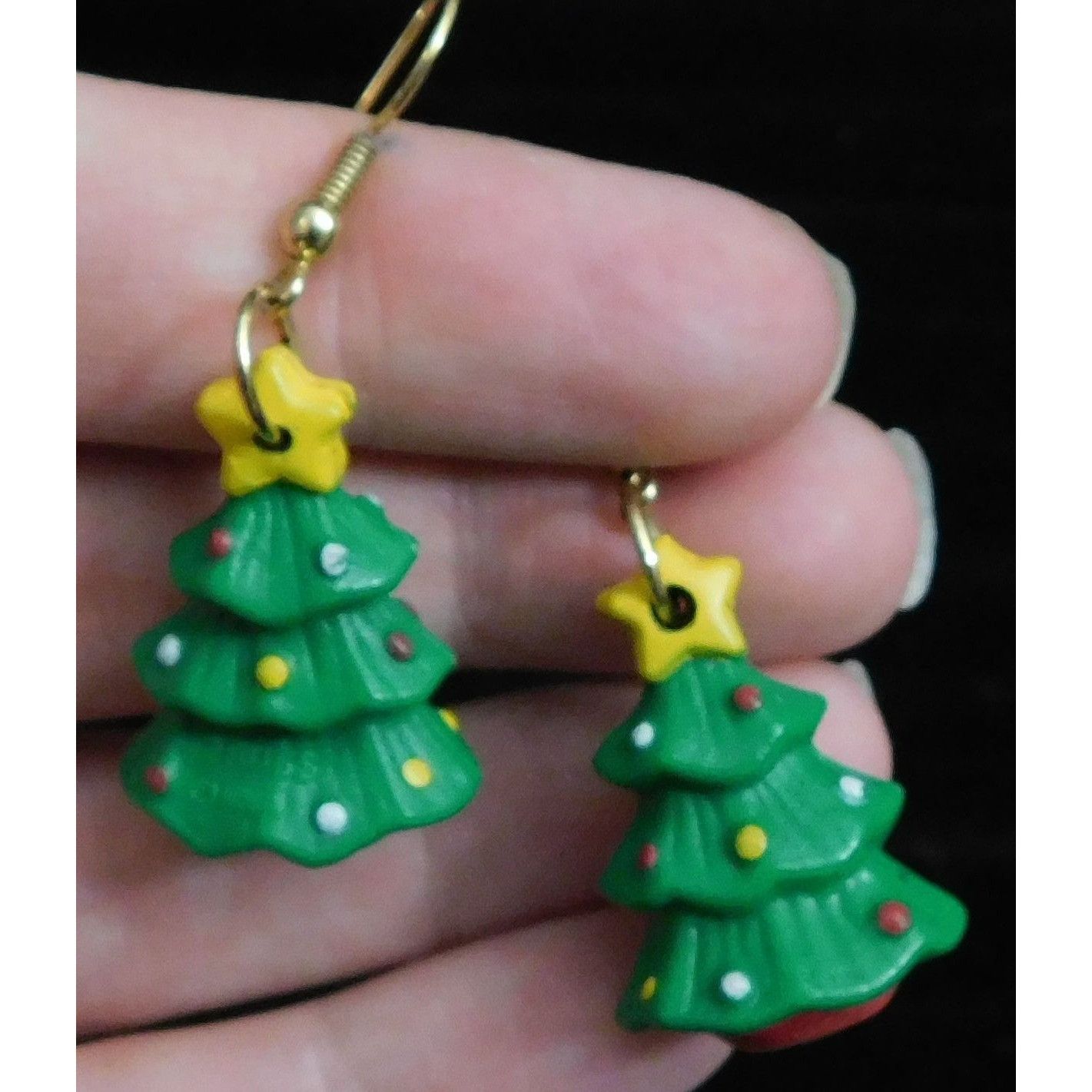 Other Festive Christmas Tree Earrings With Fishhook Backs Size ONE SIZE - 1 Thumbnail