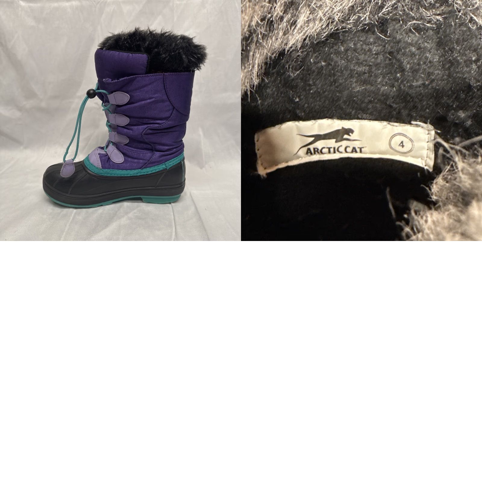 Vintage Arctic Cat Women Boots Snow Winter Snowmobile White 4 Purple Nylon/faux fur Snow Boot Womens Size US 4 / IT 34 - 8 Thumbnail
