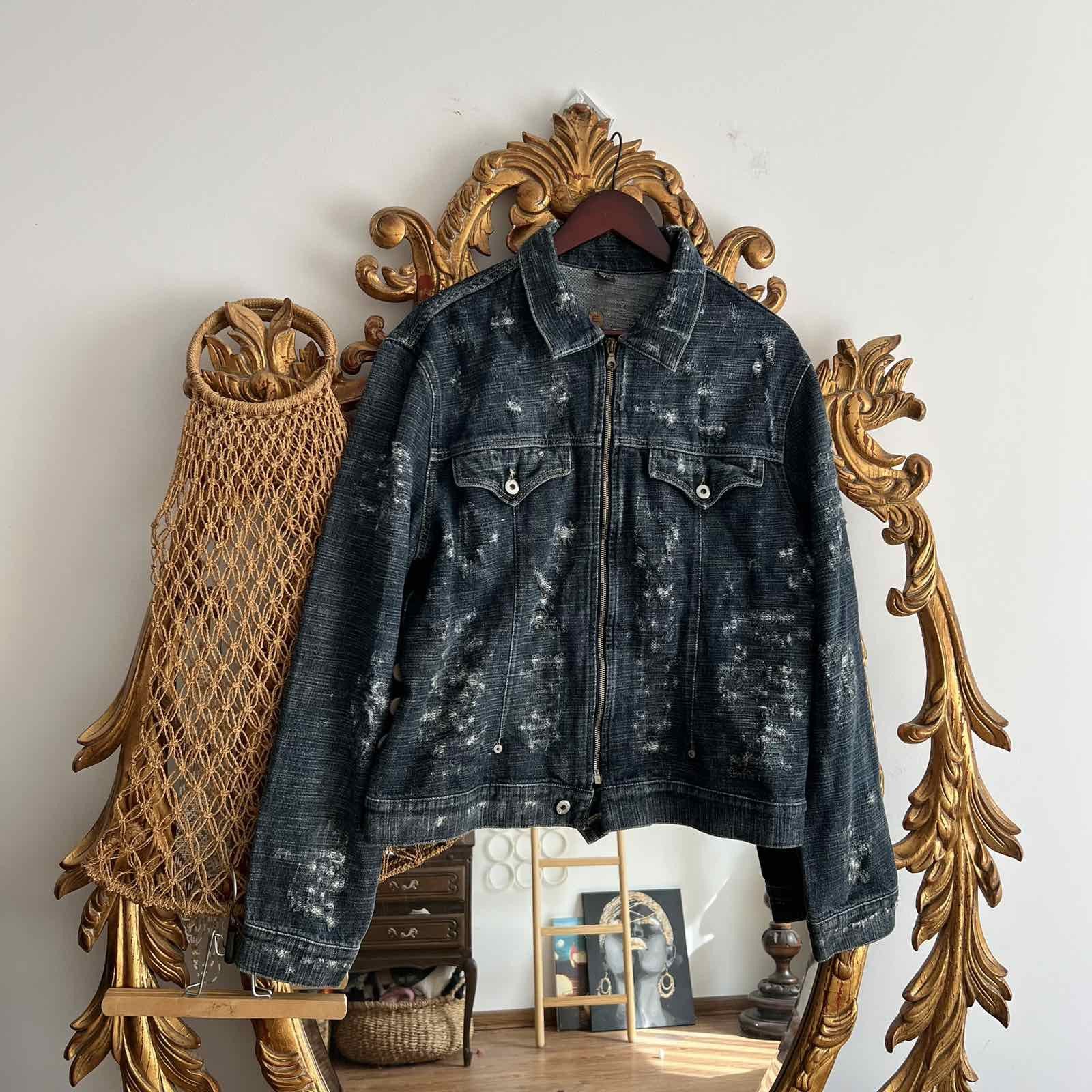 Japanese Brand × Vintage Vintage E-Play Full Distressed Denim Jacket Sz XXL Size US XL / EU 56 / 4 - 1 Thumbnail