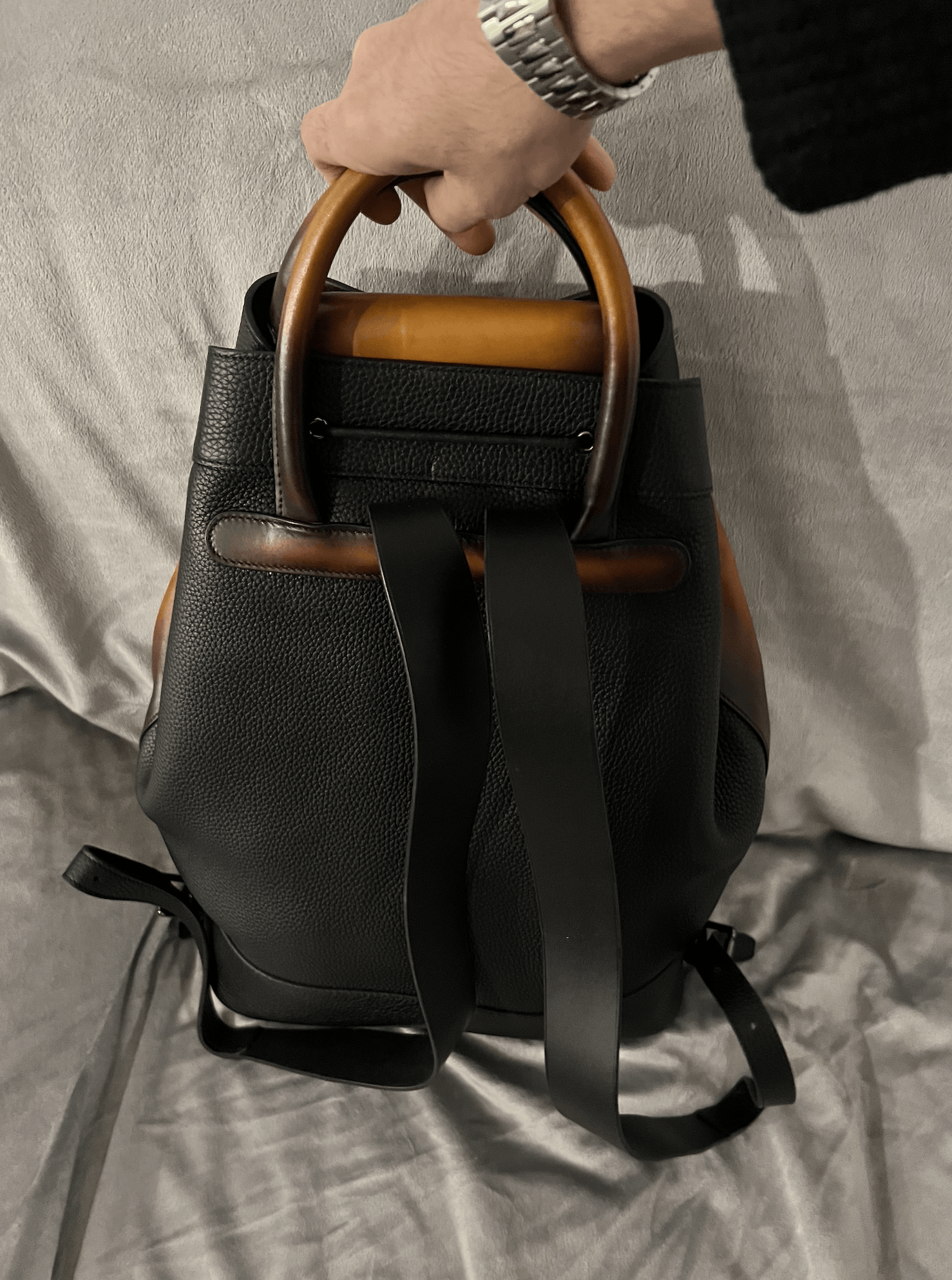 Berluti 100% Authentic Mens Berluti Horizon Brown Leather Backpack Size ONE SIZE - 2 Thumbnail