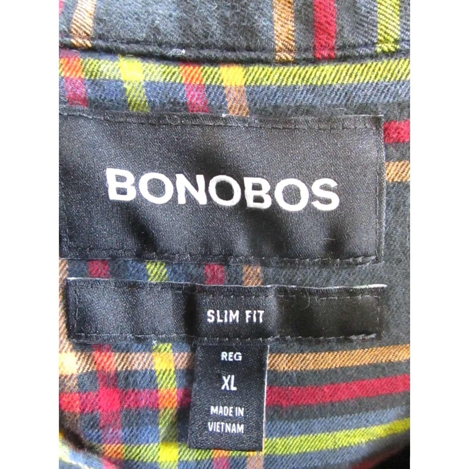 Bonobos Bonobos Shirt Mens XL Black Red Yellow Cotton Button Up Plaid Knit Slim Regular Button Up Size US XL / EU 56 / 4 - 3 Thumbnail