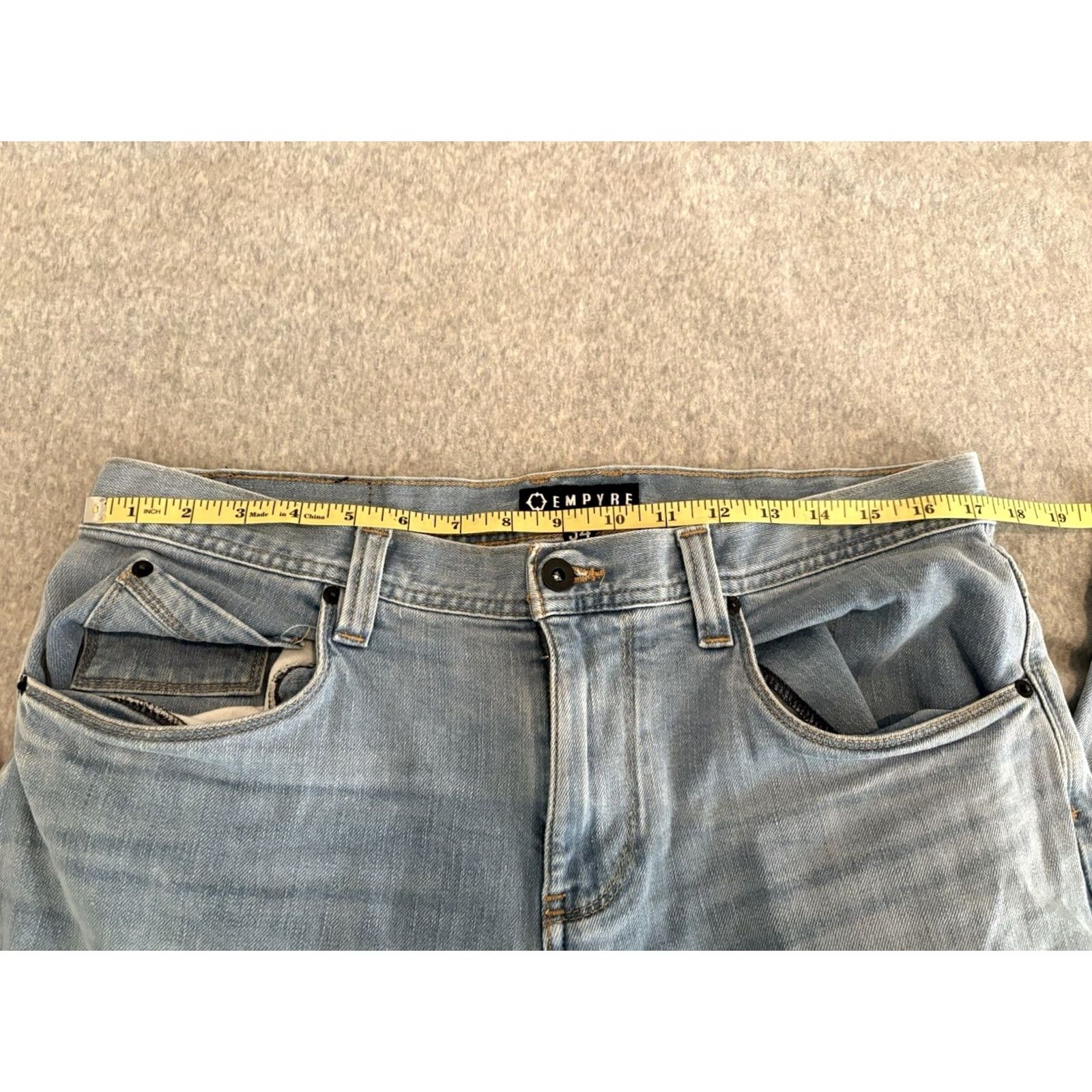 Empyre Empyre Jeans Mens 34x32 Denim Blue Cotton Blend Regular Straight Inseam 32 Jeans Size US 34 / EU 50 - 3 Thumbnail