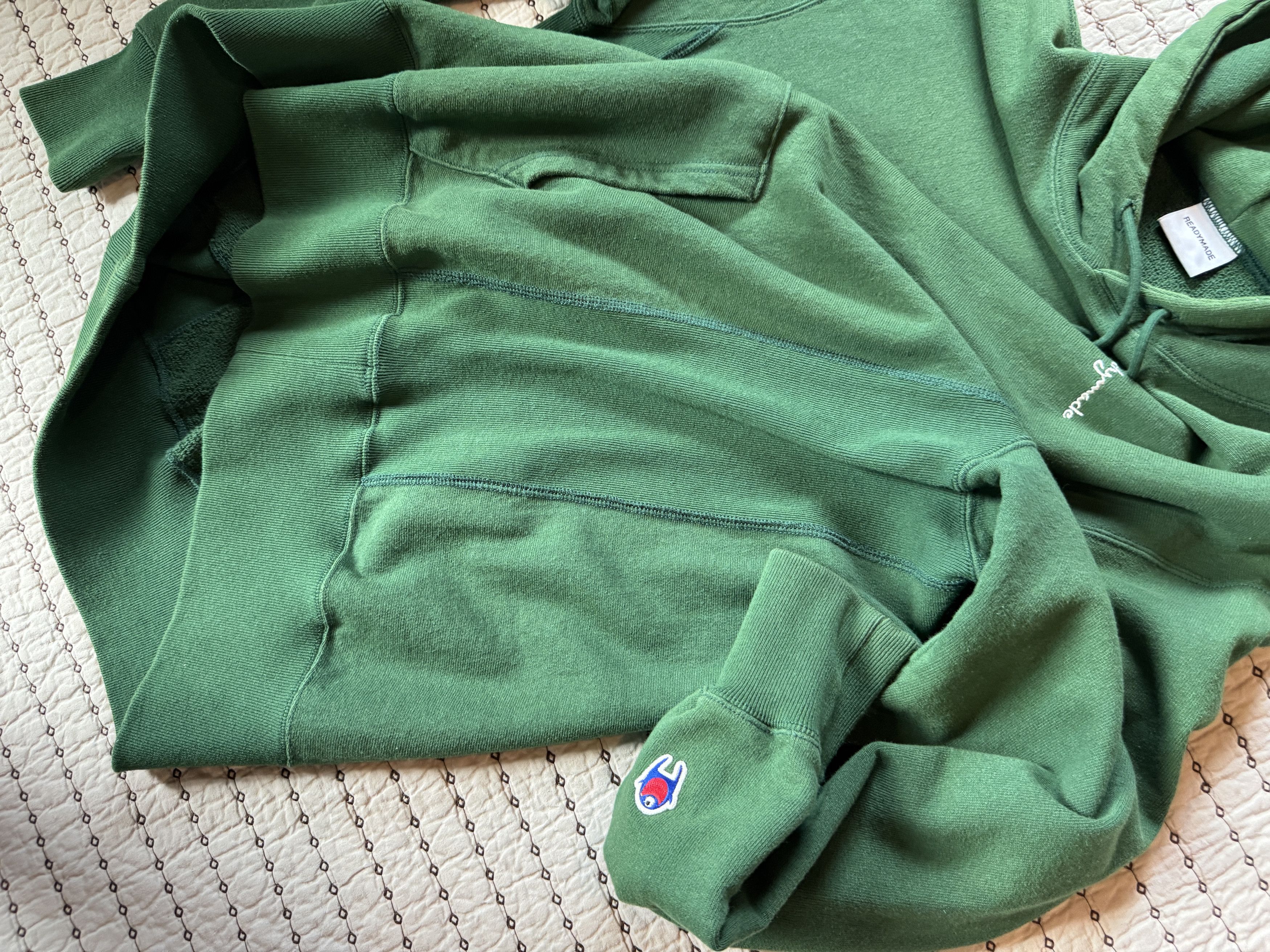 READYMADE READYMADE 'PIONCHAM' HOODIE - CHAMPION REMAKE GREEN TTS MED Size US M / EU 48-50 / 2 - 4 Thumbnail