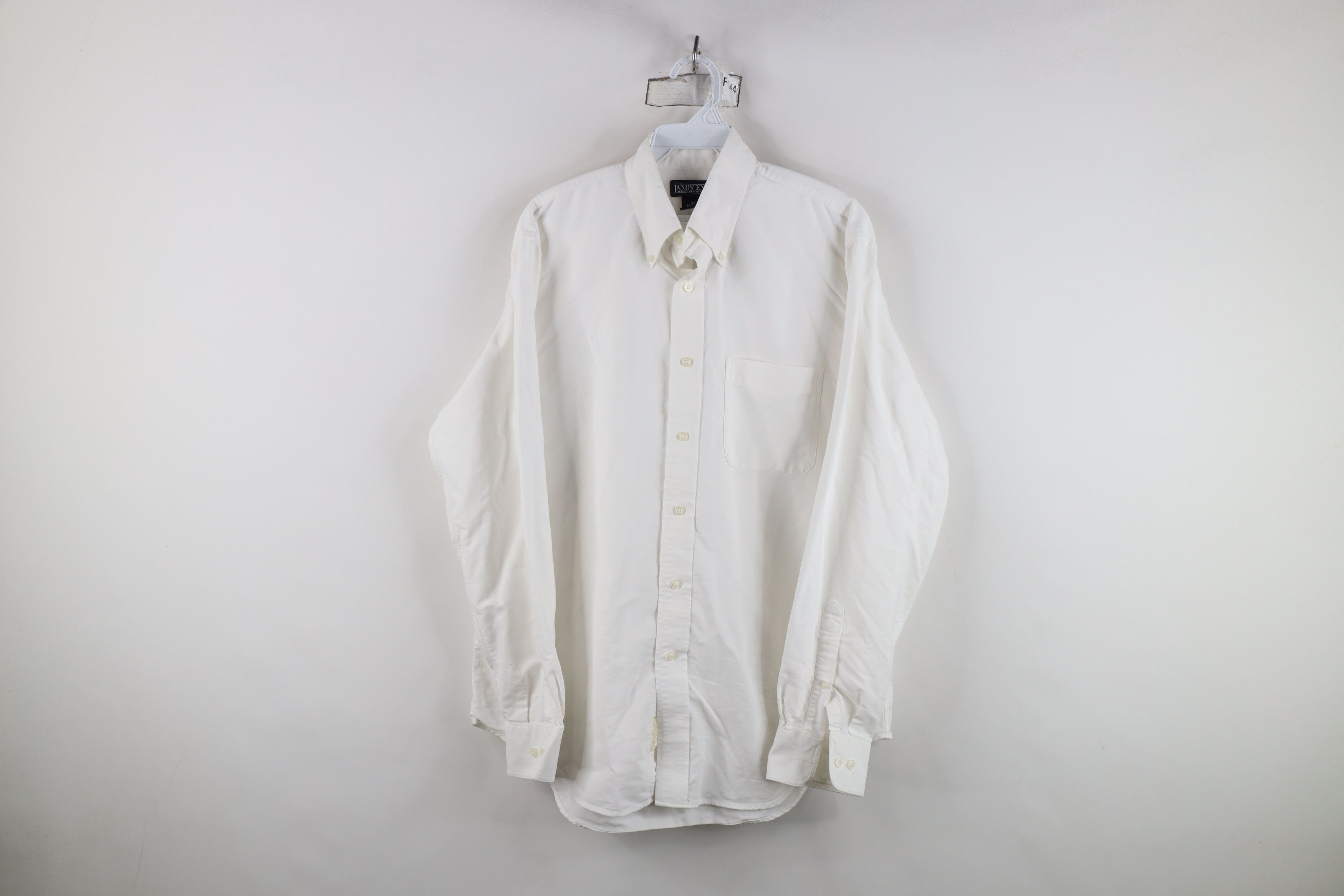 Lands' End Vintage 90s Lands End Collared Button Down Shirt White Size US M / EU 48-50 / 2 - 1 Thumbnail