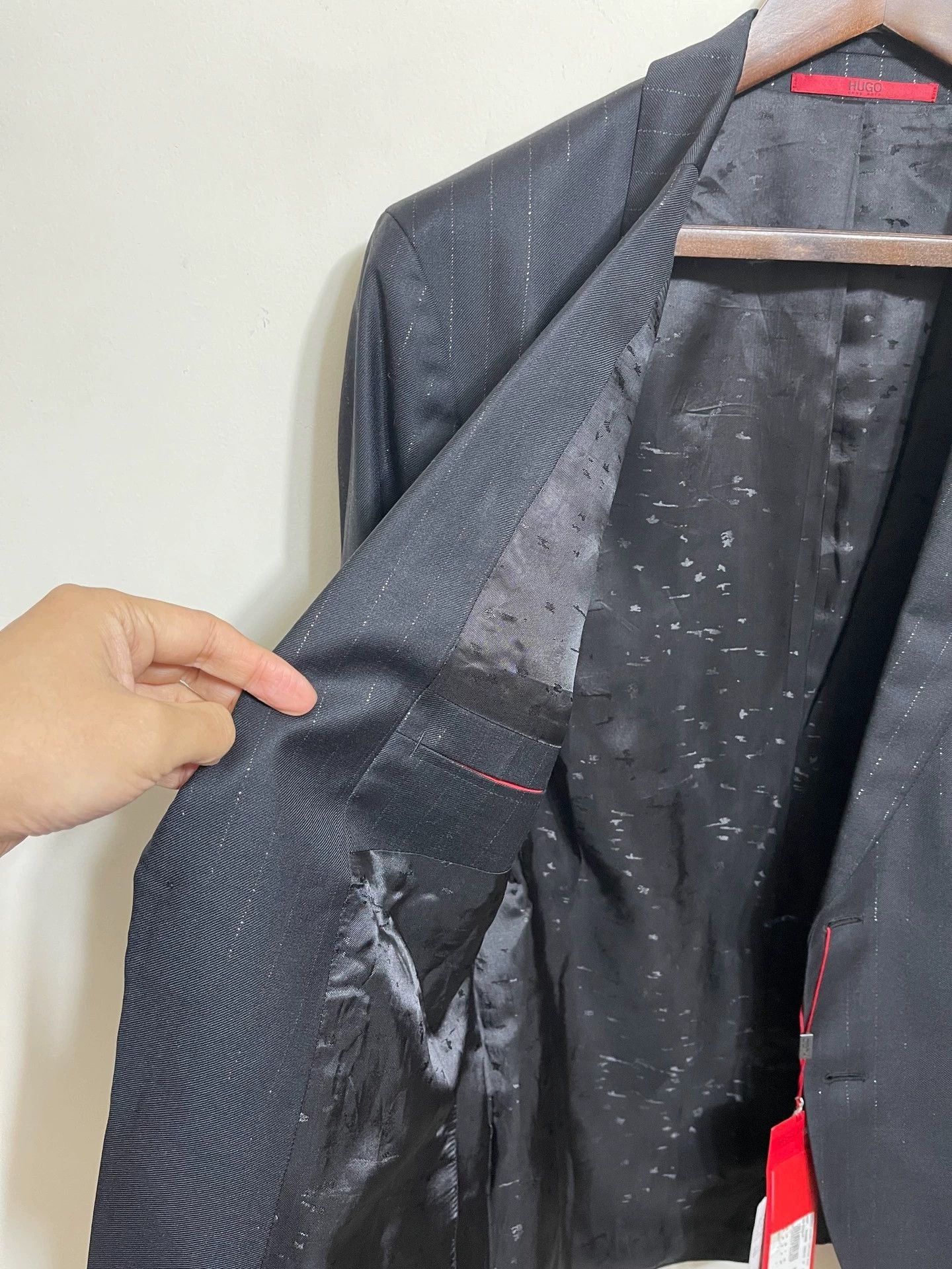 Hugo Boss Black Pinstripe Formal Suit Jacket Size US M / EU 48-50 / 2 - 7 Thumbnail