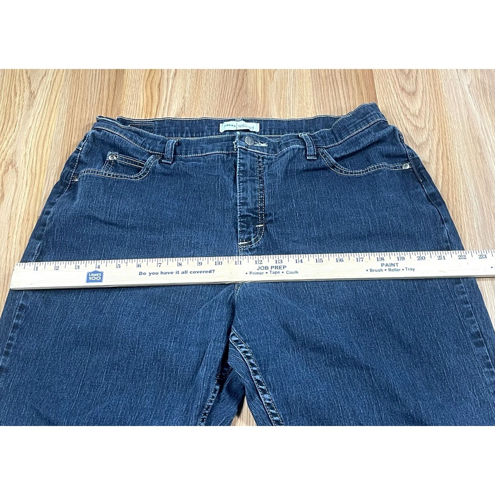 Vintage Riders Jeans Women’s 16P Relaxed Straight Leg High Rise Blue Wash Denim Pants Jeans Shirt? Size 38" / US 16 / IT 52 - 6 Thumbnail