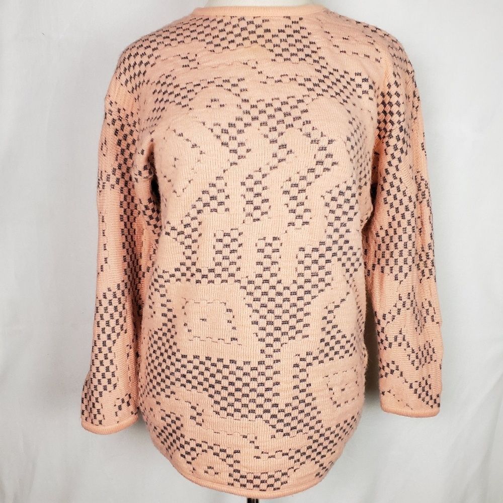 Vintage Vintage Pink Zipper Shoulder Sweater M-L 80s-90s Geometric Size M / US 6-8 / IT 42-44 - 2 Thumbnail