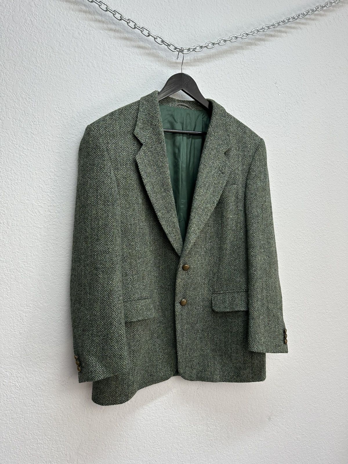 Harris Tweed × Japanese Brand × Vintage Vintage Harris Tweed Hand Woven Wool Blazer Jacket Size 52R - 2 Thumbnail