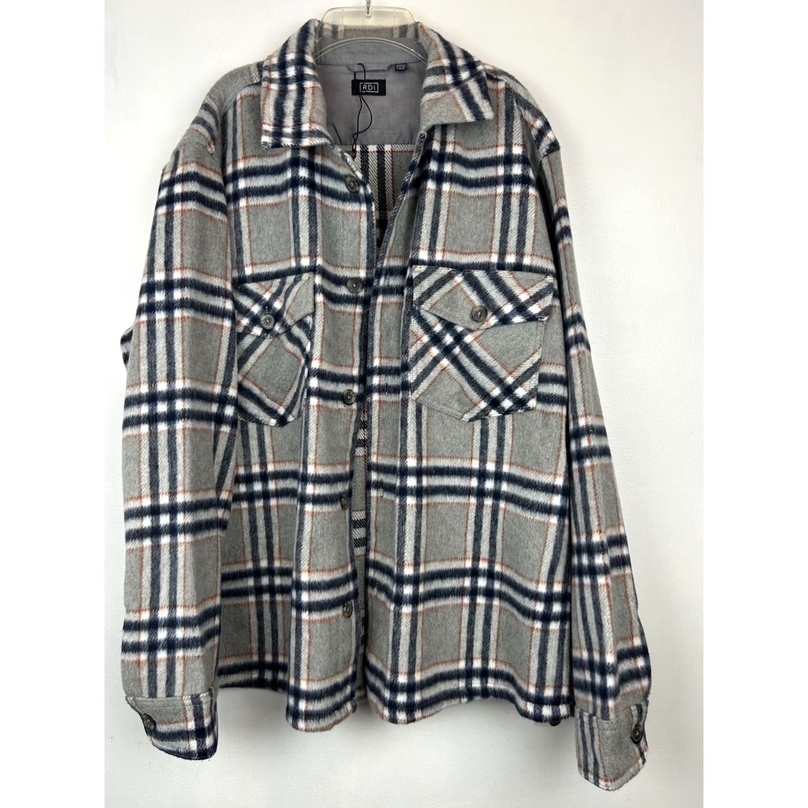 Vintage RDI Flannel Shirt Mens L Gray Heavyweight Long Sleeve Rugged Button Jacket Camp Size US L / EU 52-54 / 3 - 4 Thumbnail