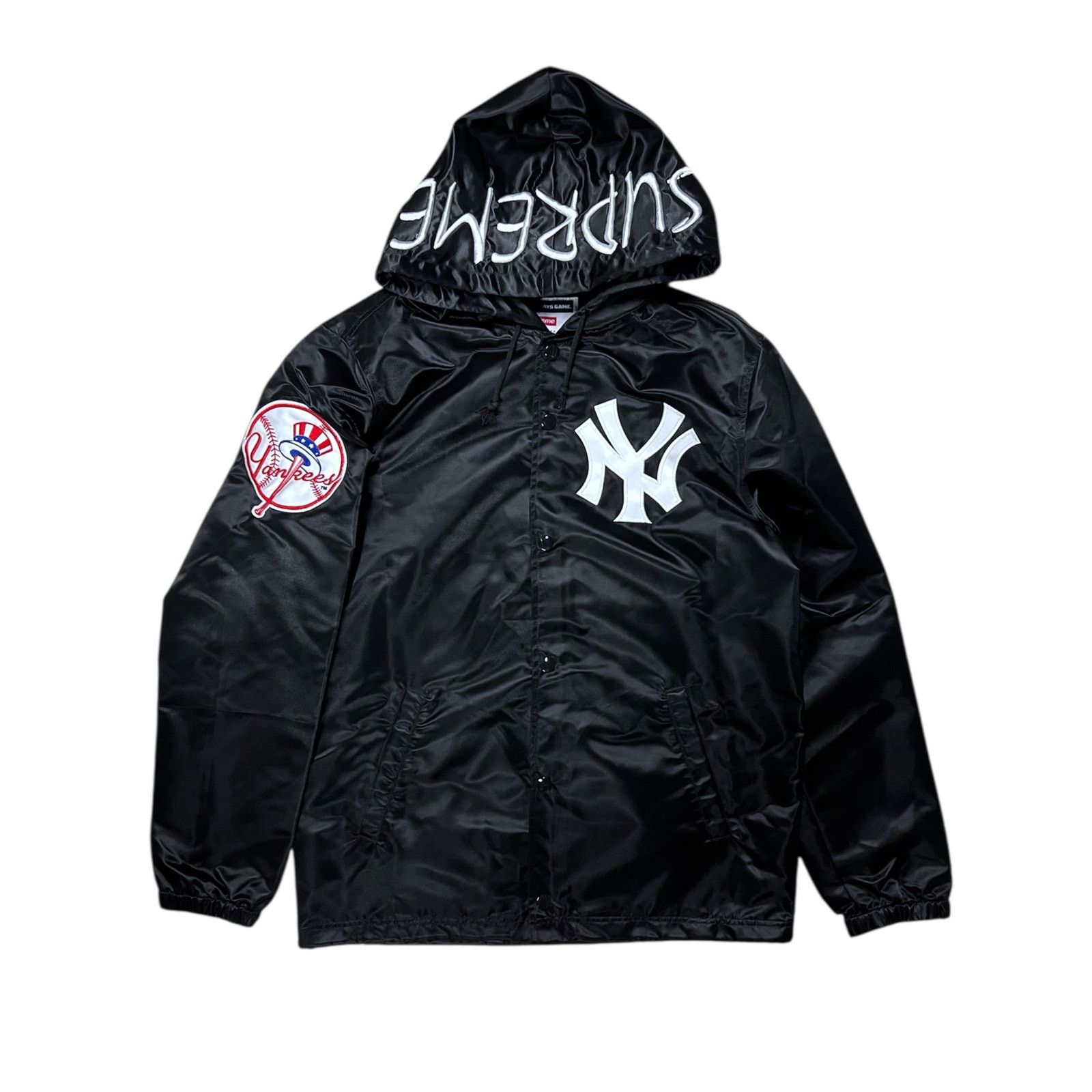 ジャケット・アウター Supreme 15ss Yankees Satin Hooded M Supreme New York Yankees Jacket SS15 Majestic NY Satin