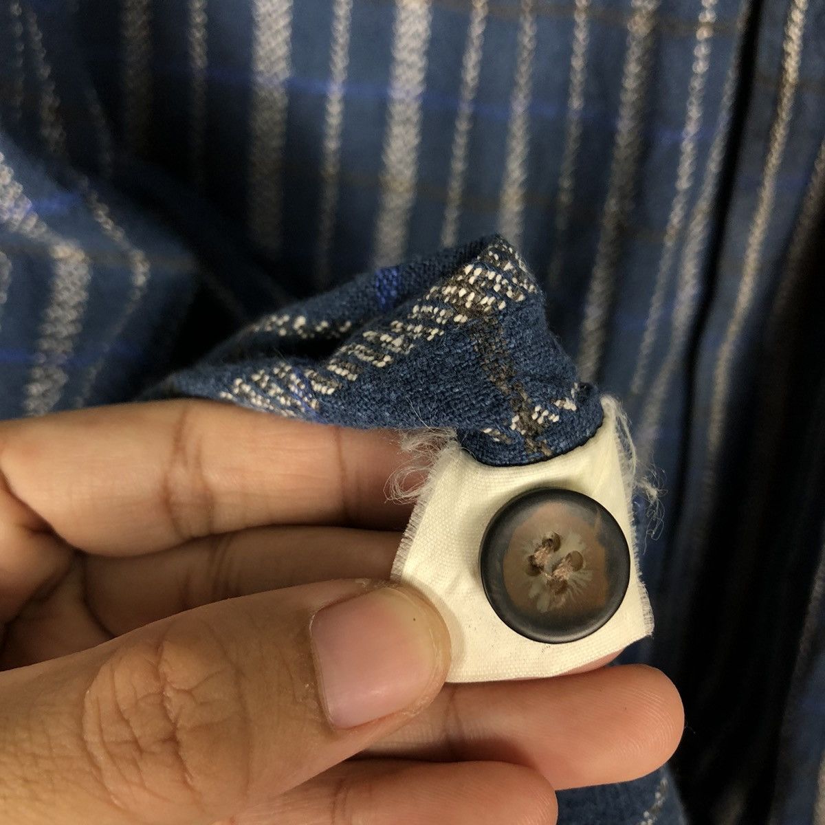 Indigo 📌Vintage Indigo Button Jacket Piko Striped Hickory Design Size US L / EU 52-54 / 3 - 21 Thumbnail